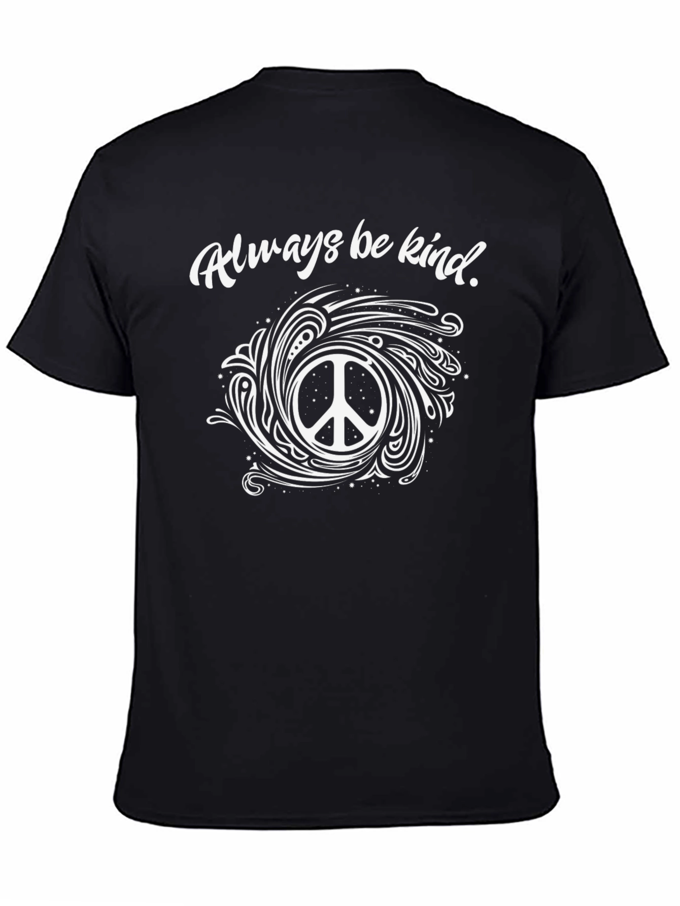 Always Be Kind Peace Sign Graphic Tee - Black