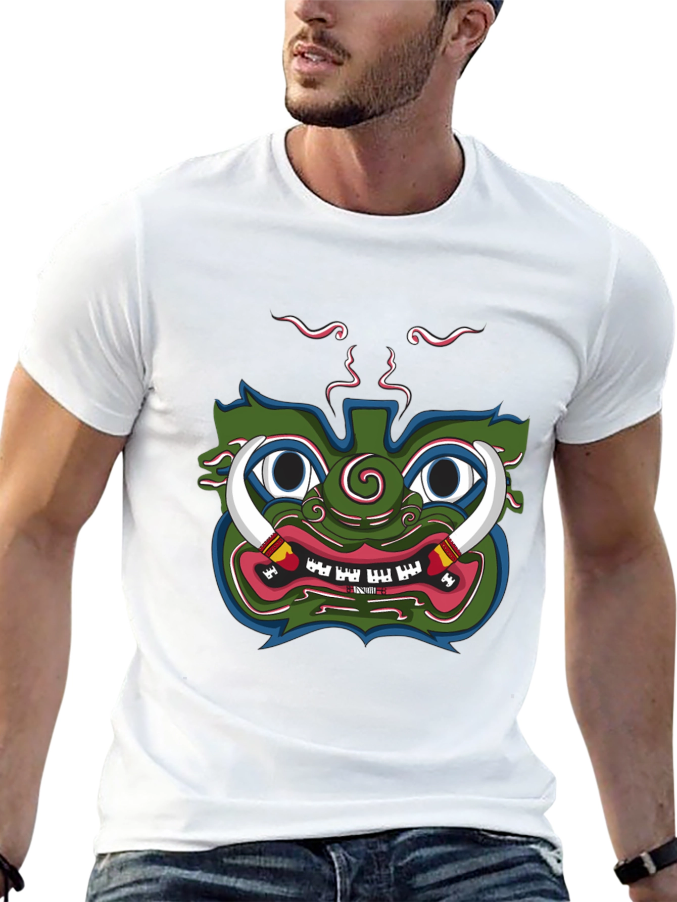 Green Demon Graphic Tee - Unique Design