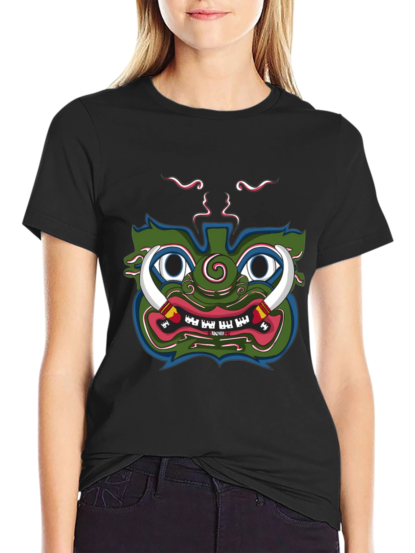 Green Demon Graphic Tee - Unique Design