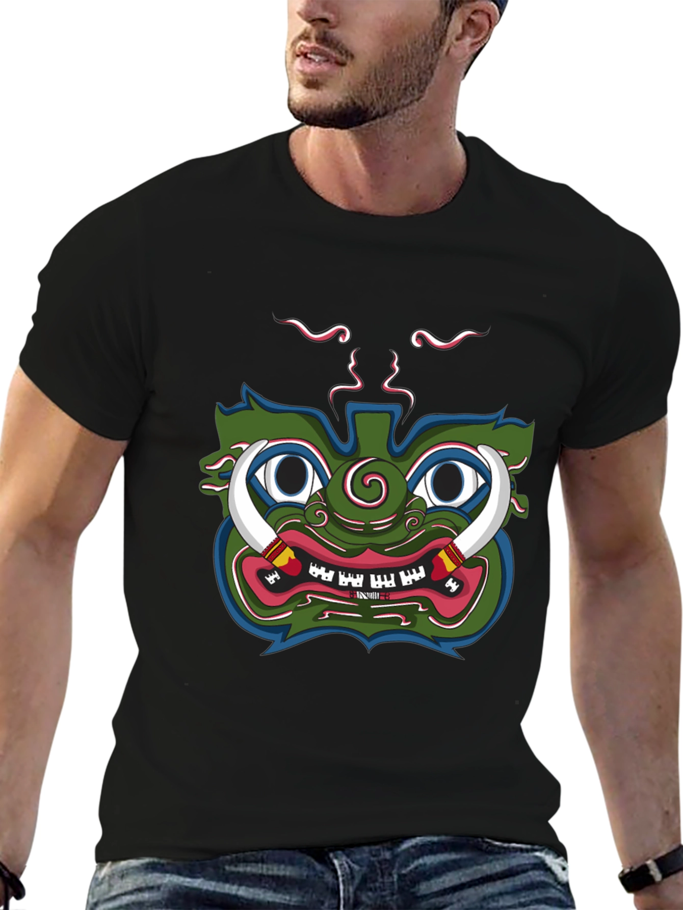 Green Demon Graphic Tee - Unique Design