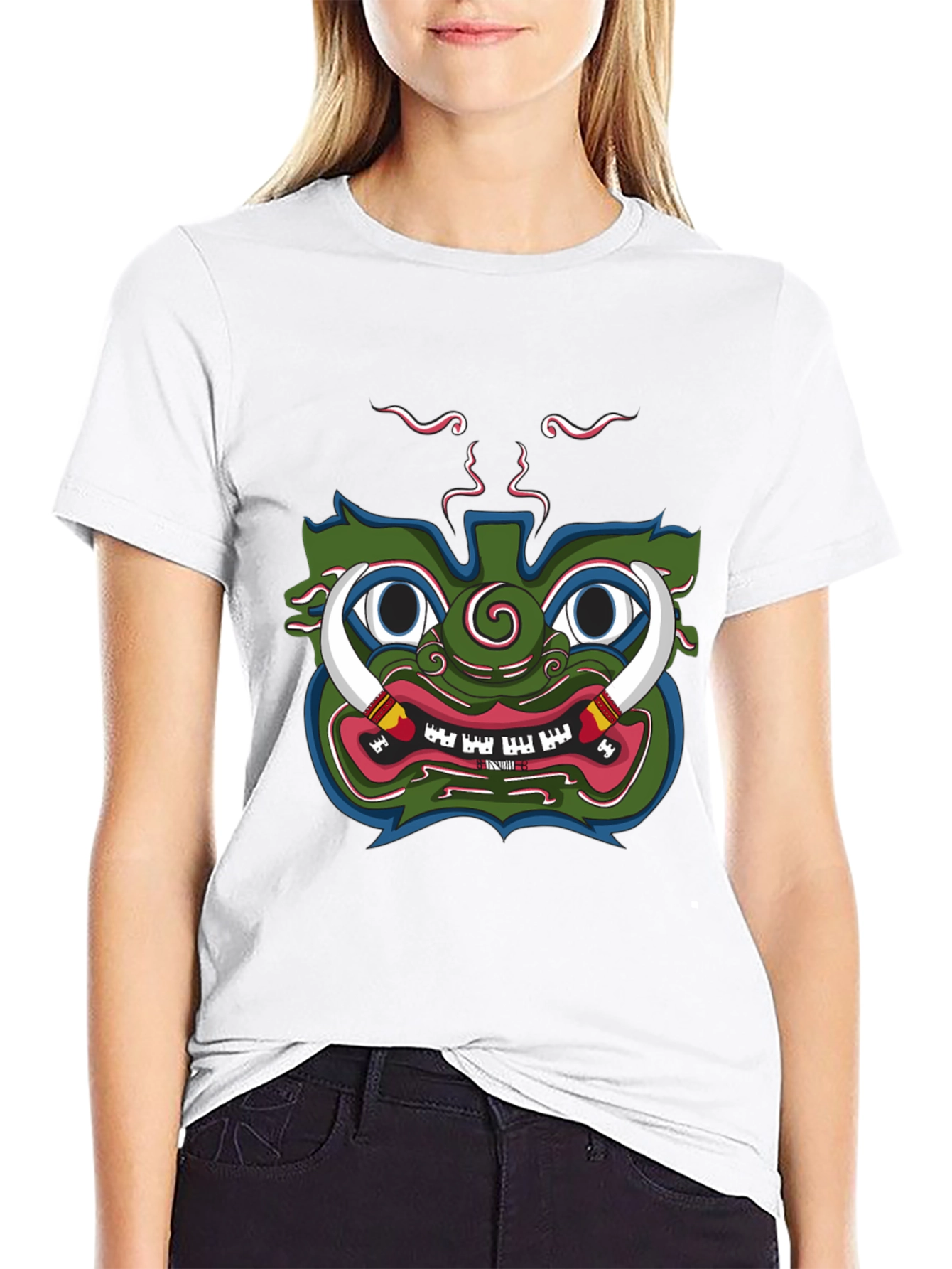 Green Demon Graphic Tee - Unique Design