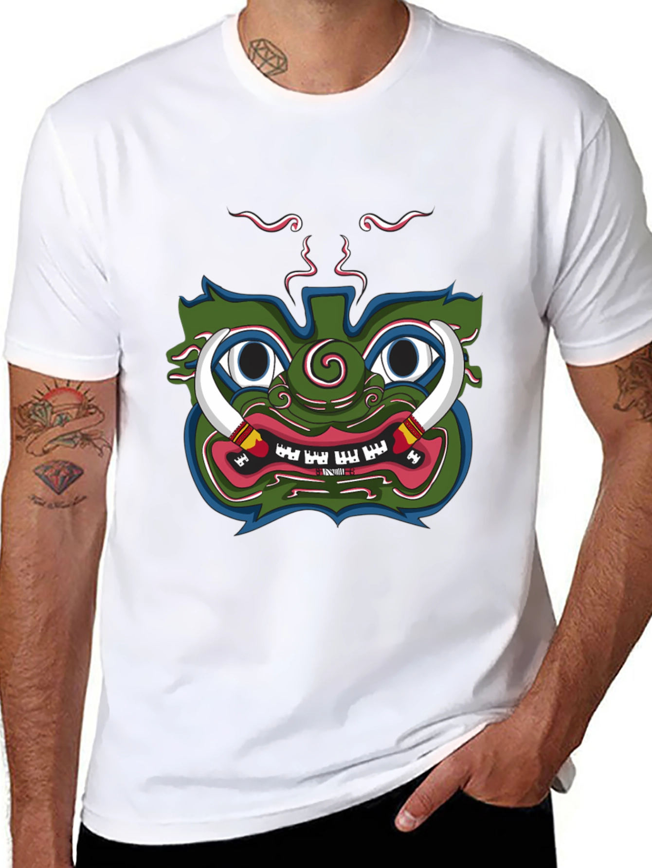 Green Demon Graphic Tee - Unique Design