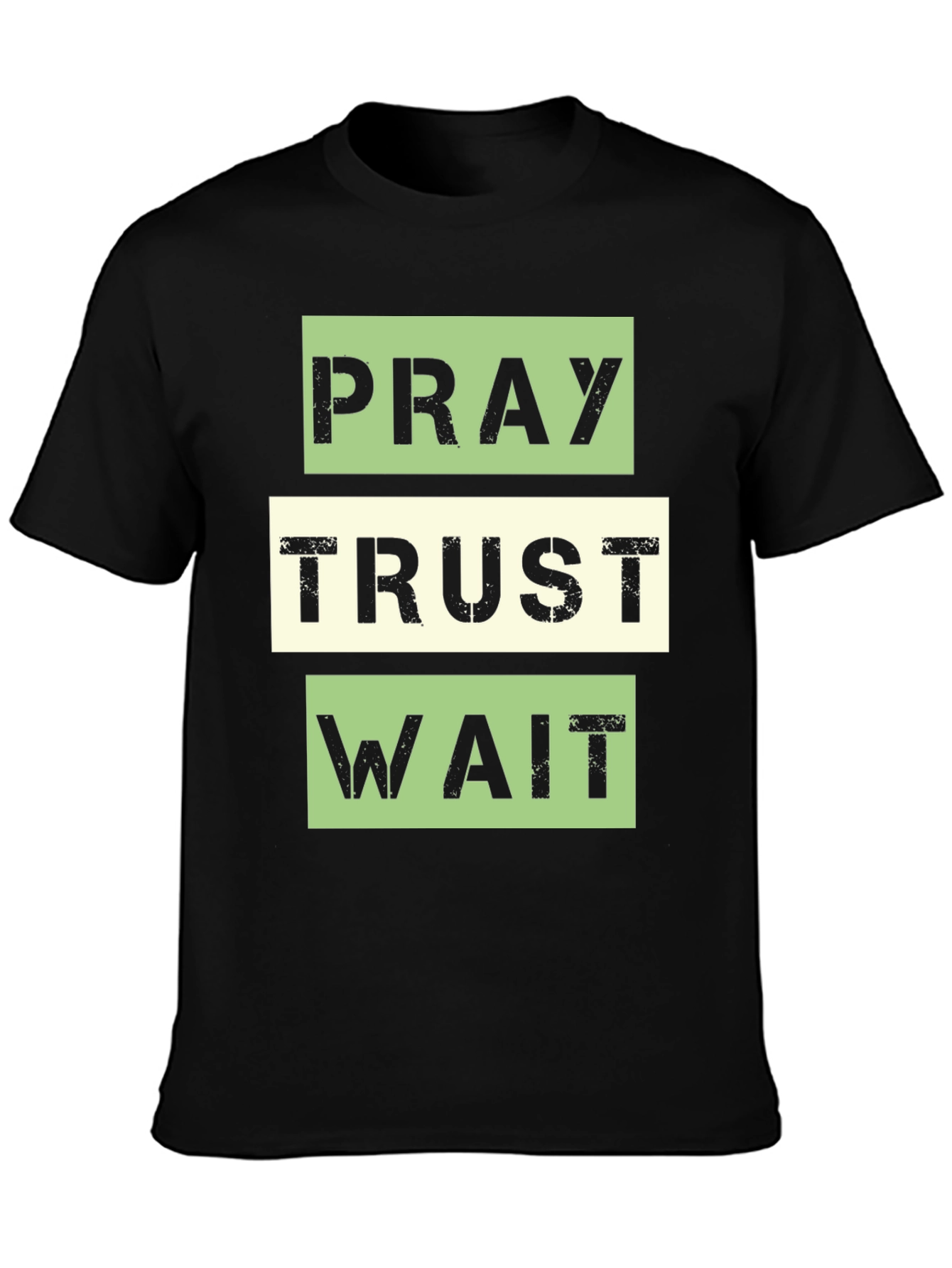 Pray Trust Wait Graphic Tee - Inspirational T-Shirt