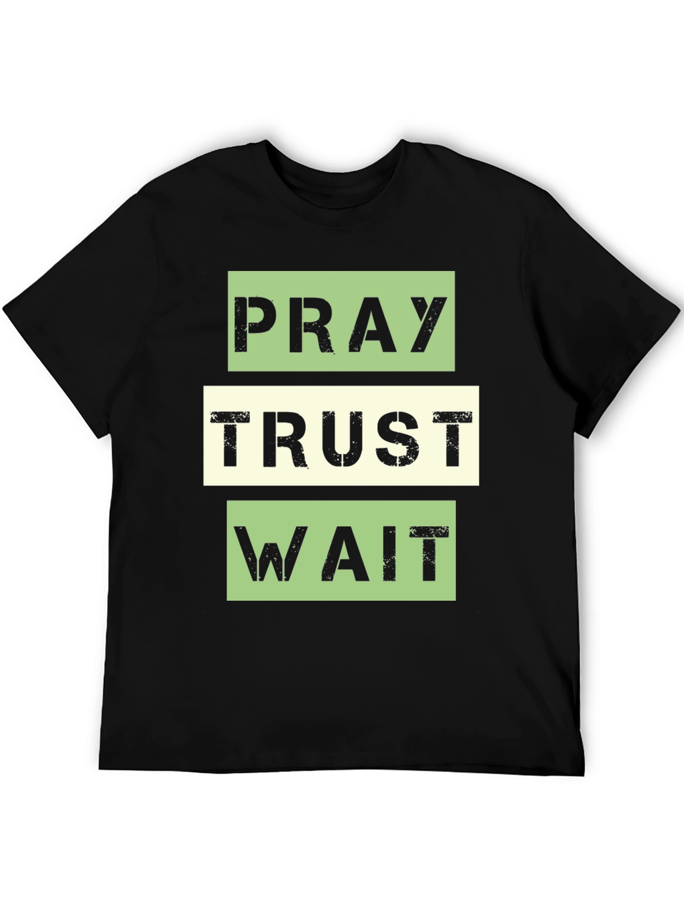 Pray Trust Wait Graphic Tee - Inspirational T-Shirt
