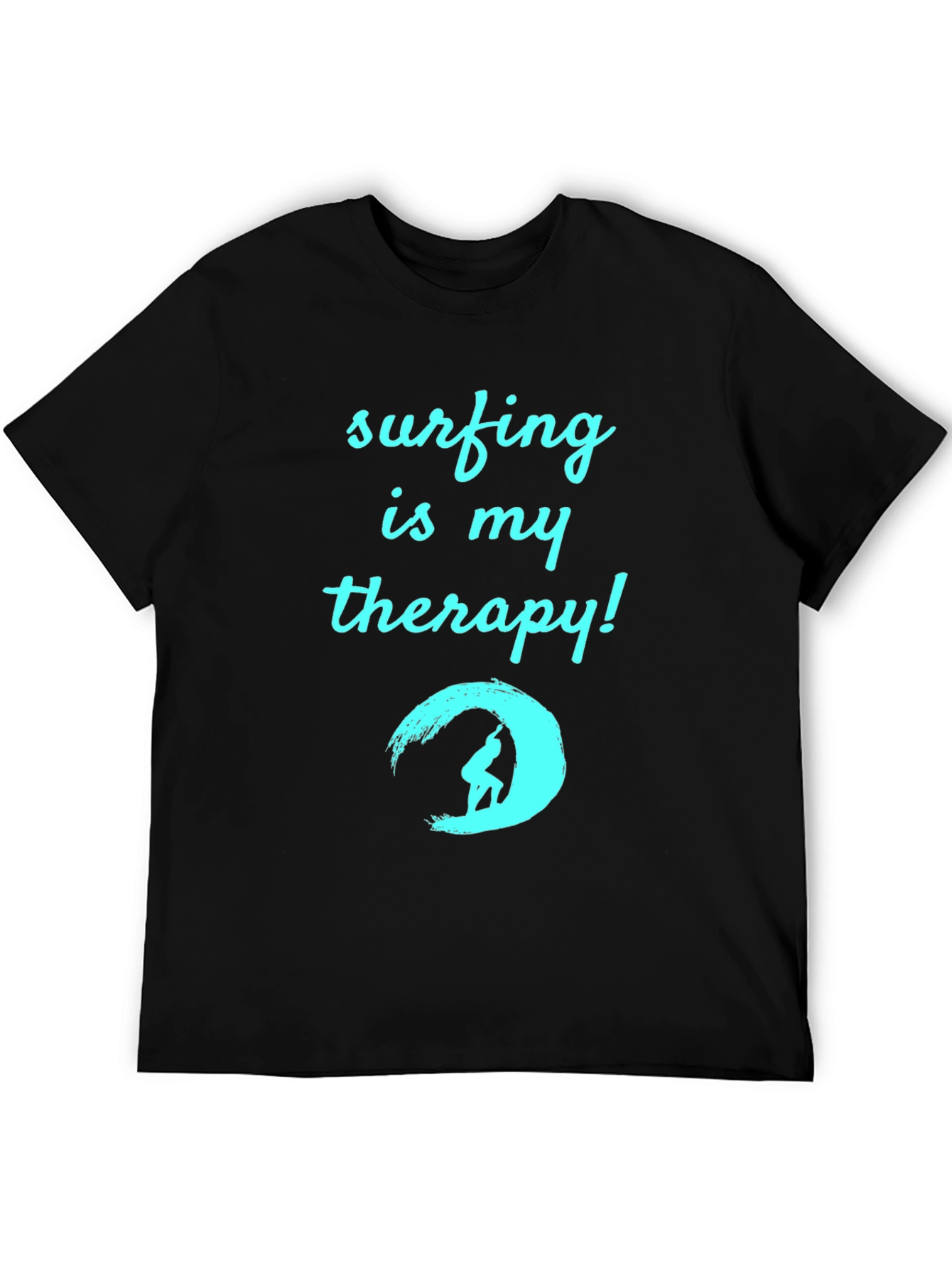 Surfing is My Therapy T-Shirt - Black Surf Tee