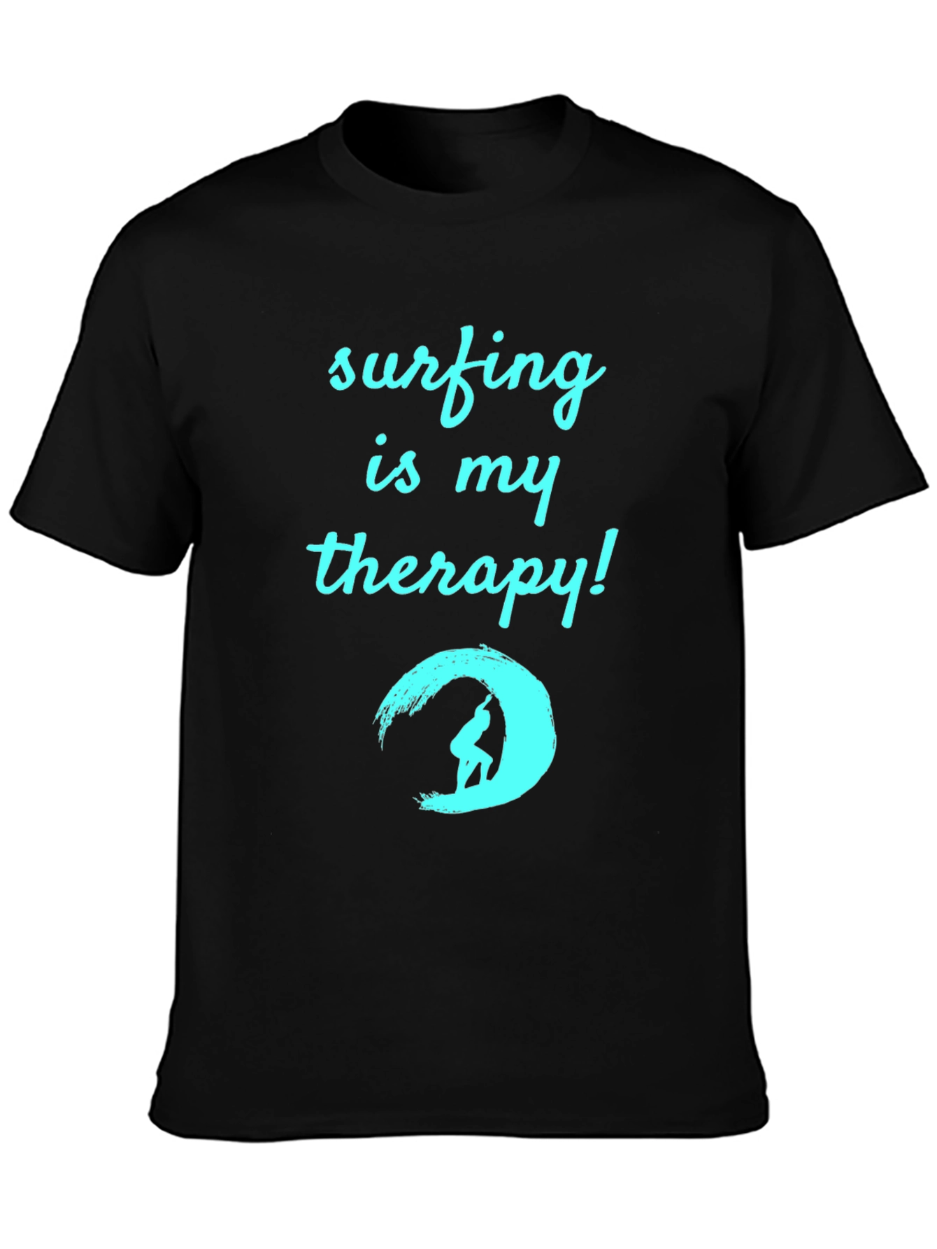 Surfing is My Therapy T-Shirt - Black Surf Tee