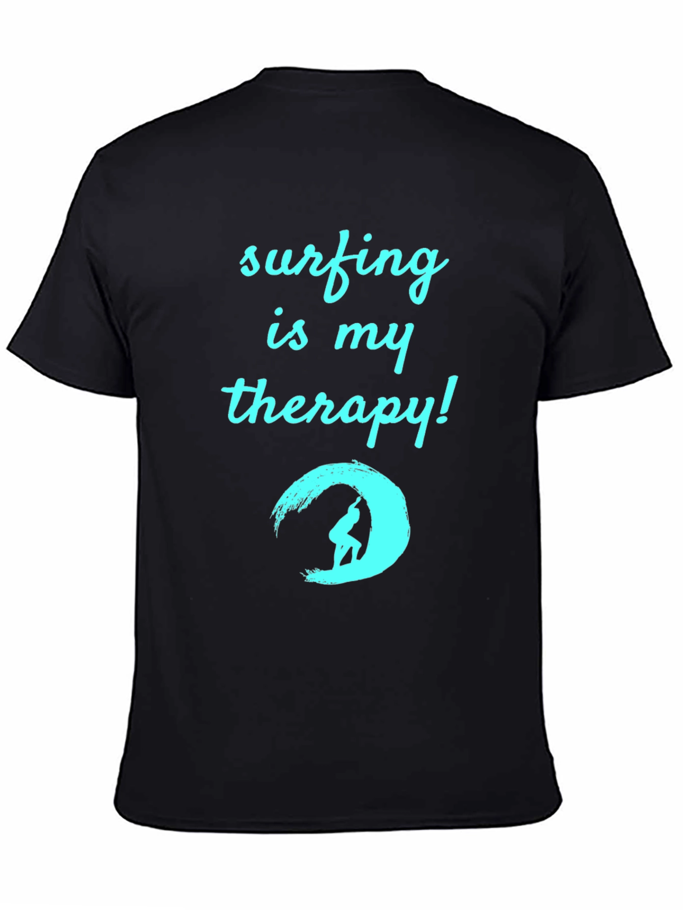 Surfing is My Therapy T-Shirt - Black Surf Tee