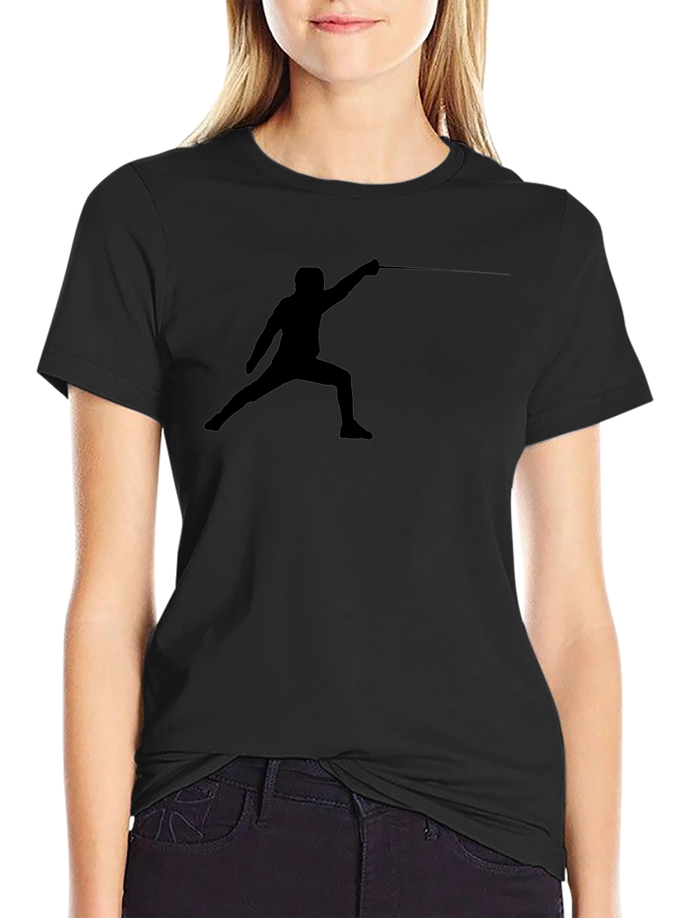 Fencer Silhouette Black T-Shirt