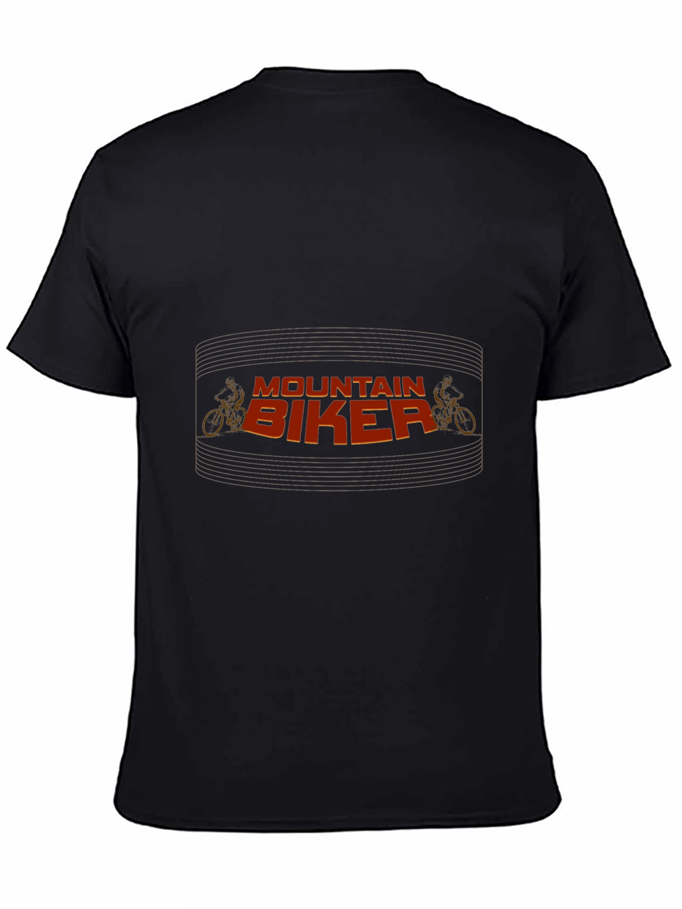 Mountain Biker Graphic Tee - Black Cotton T-Shirt