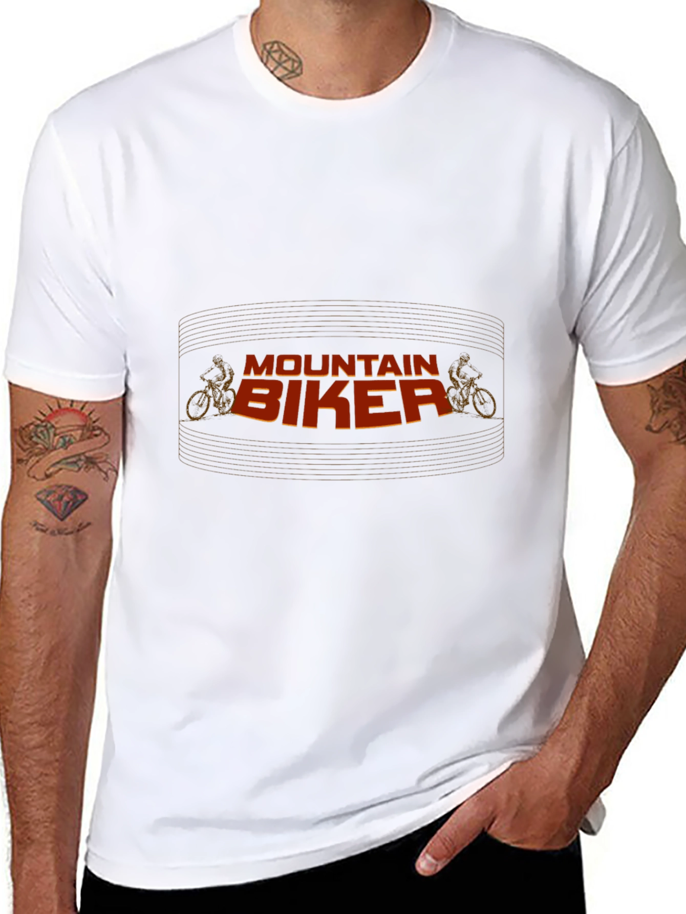 Mountain Biker Graphic Tee - Black Cotton T-Shirt