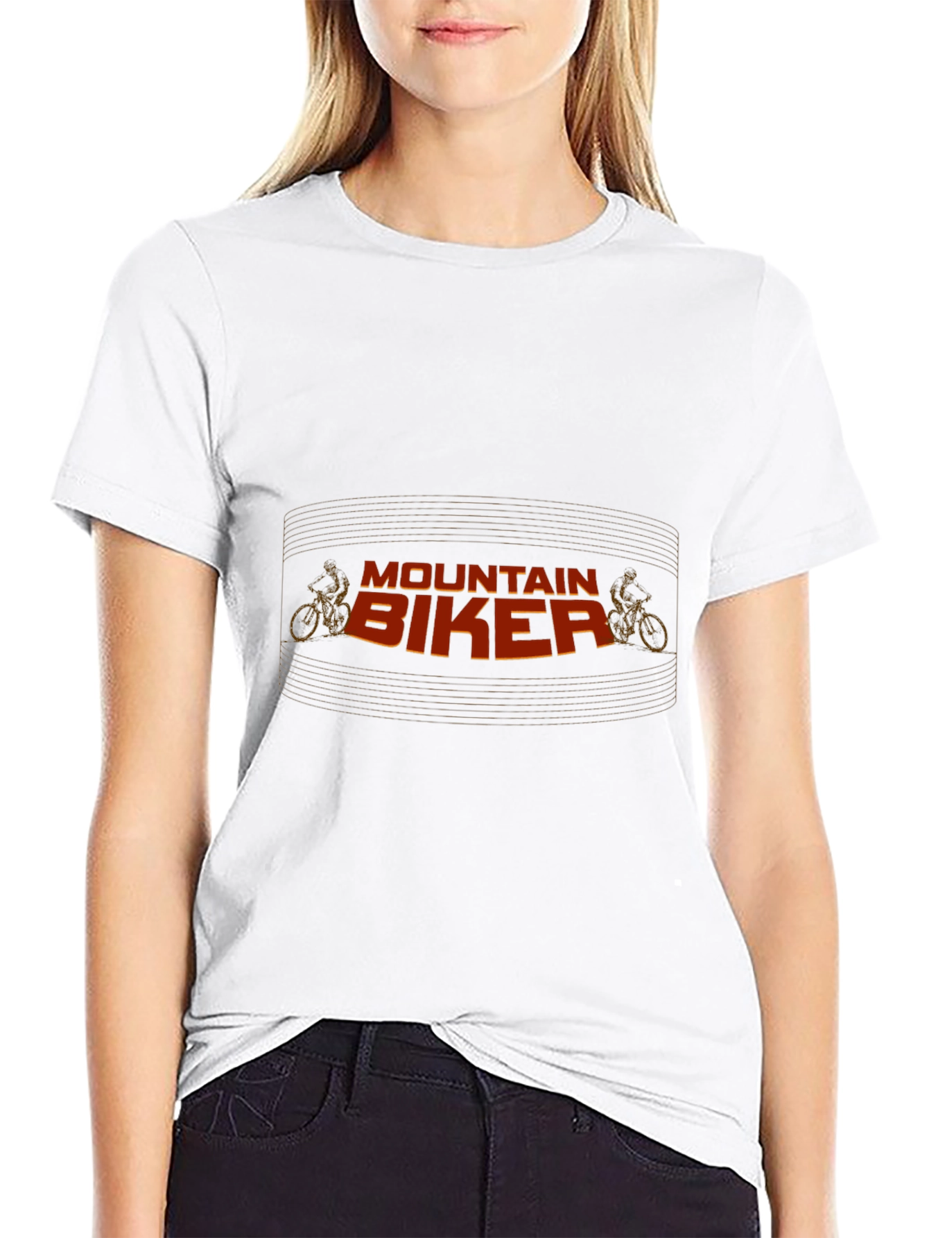 Mountain Biker Graphic Tee - Black Cotton T-Shirt
