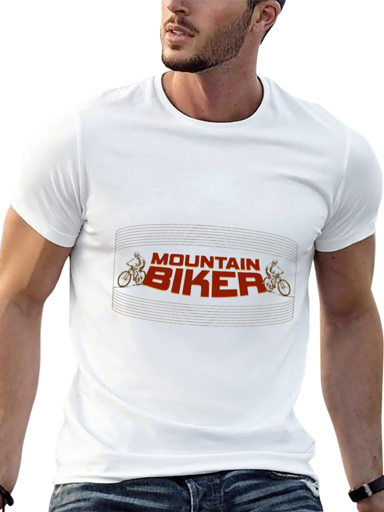 Mountain Biker Graphic Tee - Black Cotton T-Shirt