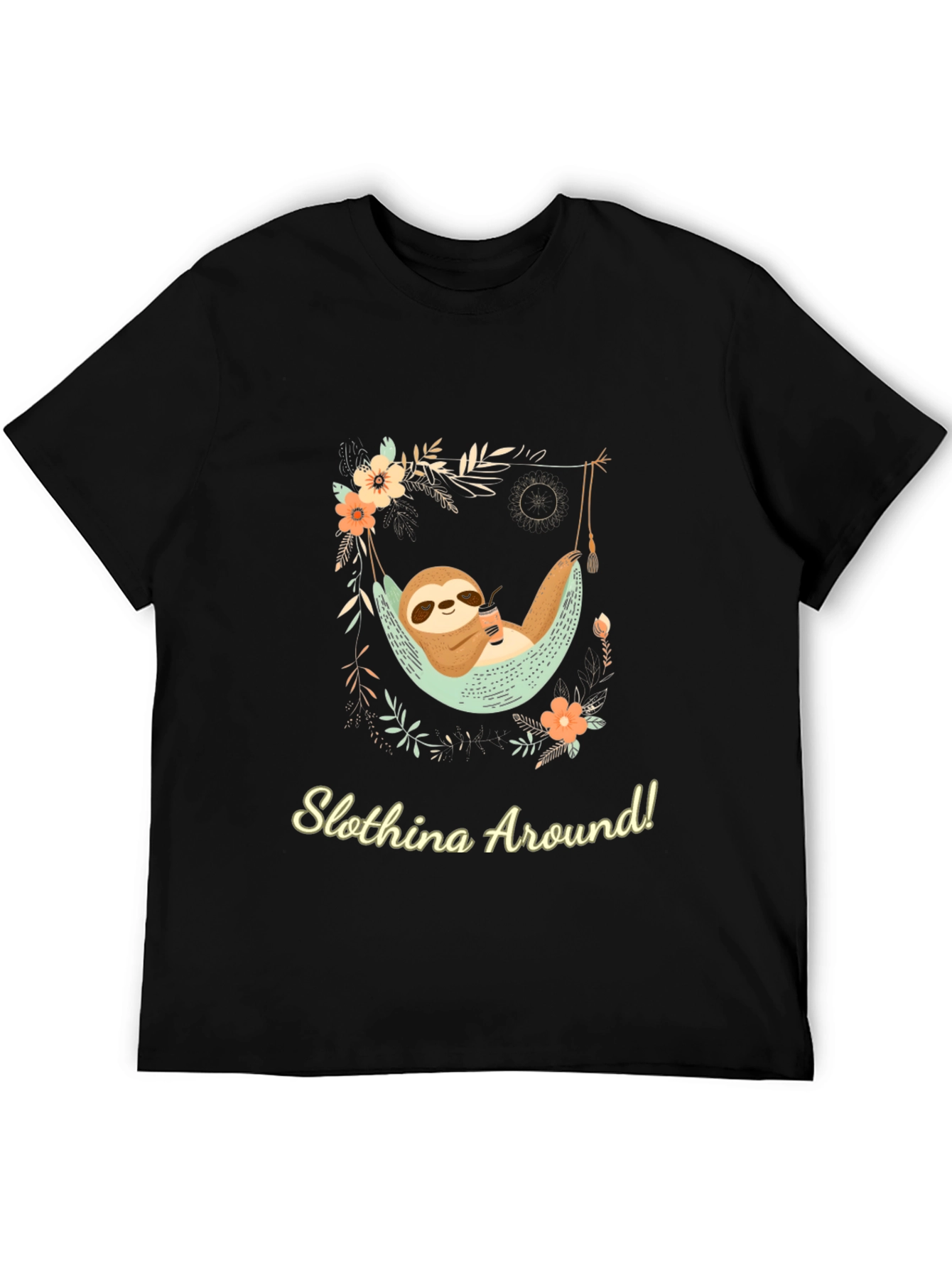 Slothina Around Black T-Shirt
