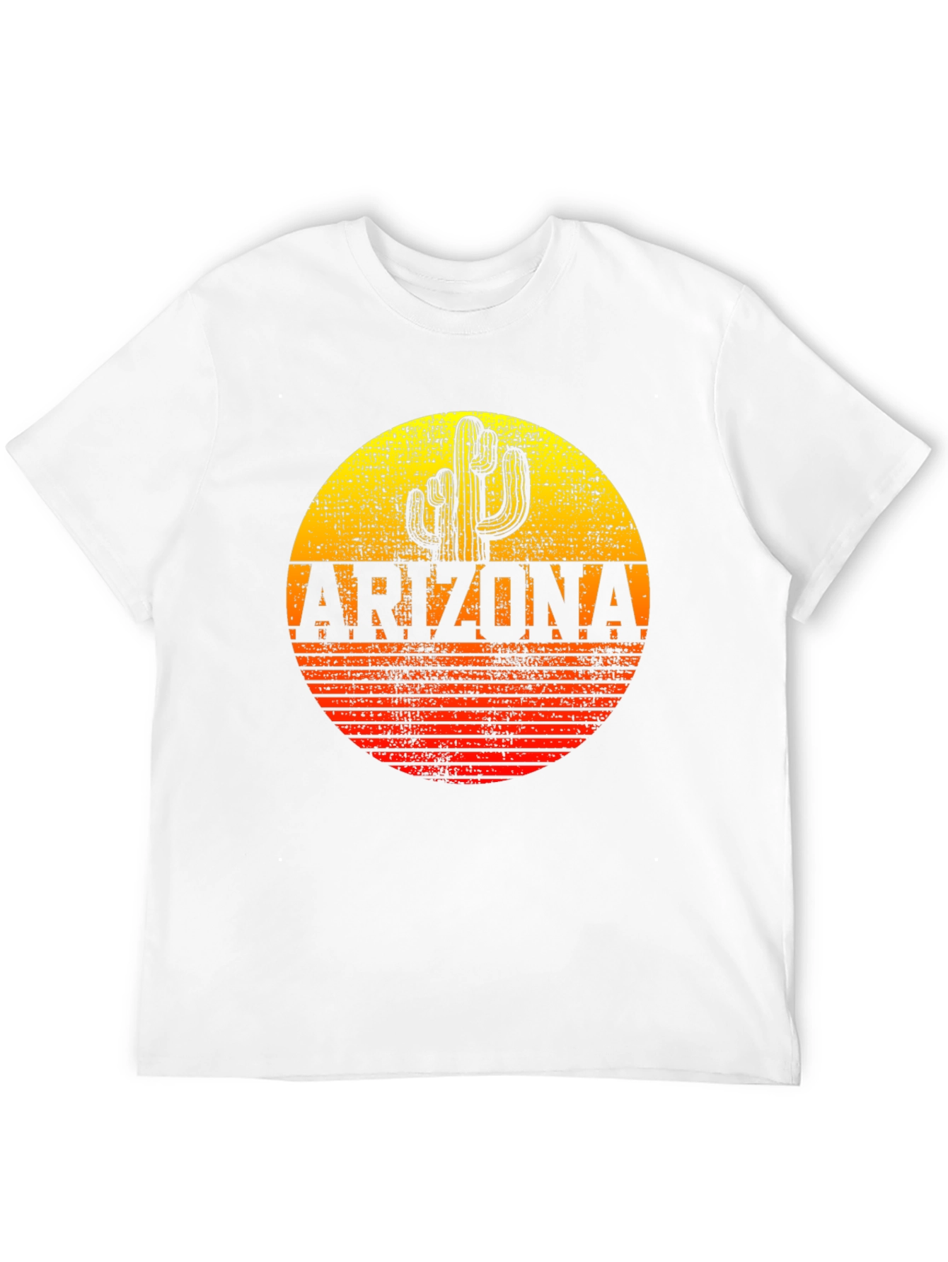 Arizona Cactus Graphic T-Shirt - Retro Sunset Design