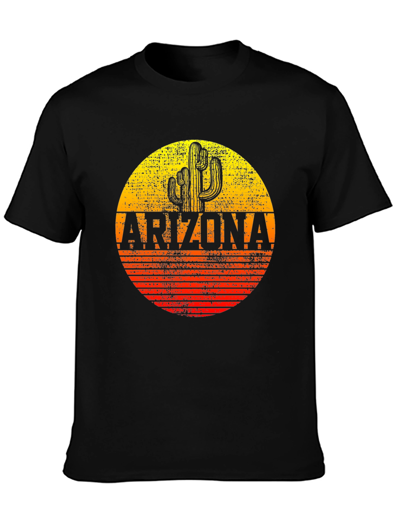 Arizona Cactus Graphic T-Shirt - Retro Sunset Design