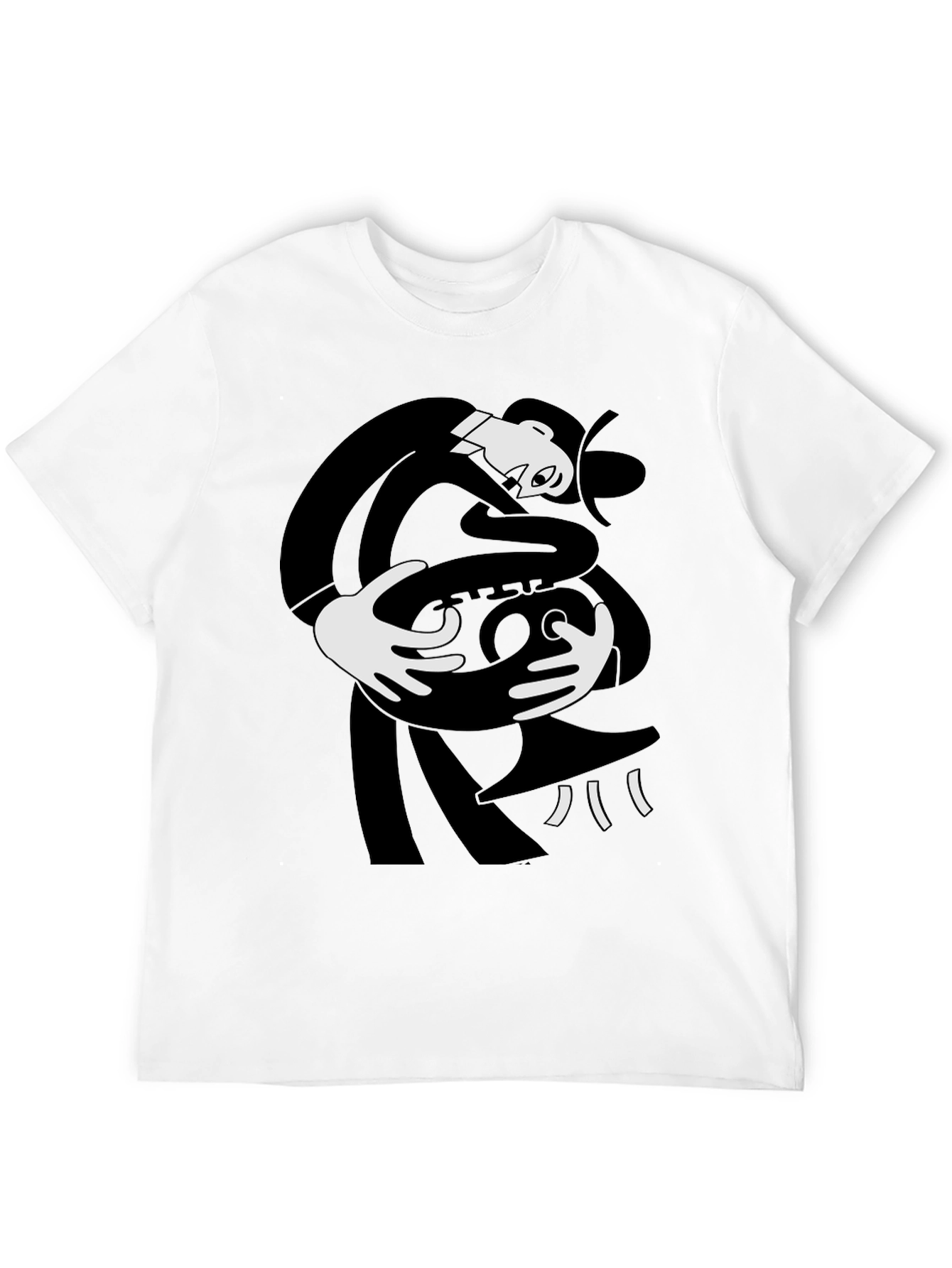 Abstract Saxophone Player Black T-Shirt