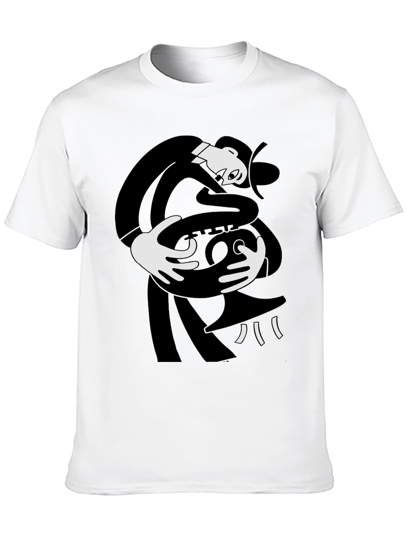 Abstract Saxophone Player Black T-Shirt