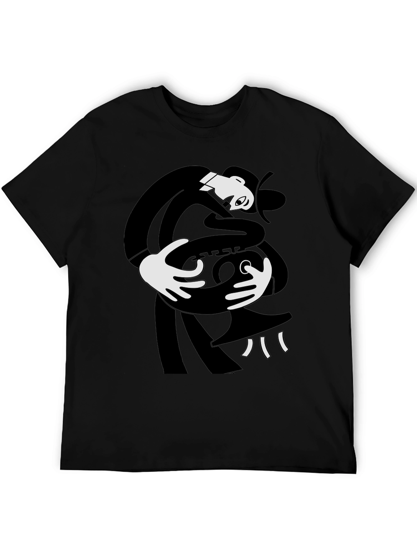 Abstract Saxophone Player Black T-Shirt