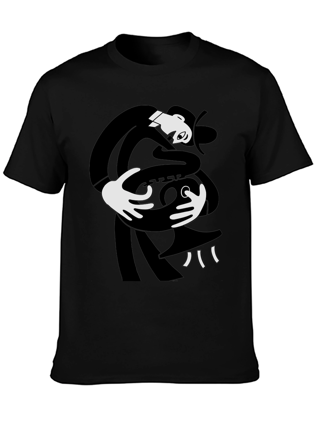 Abstract Saxophone Player Black T-Shirt