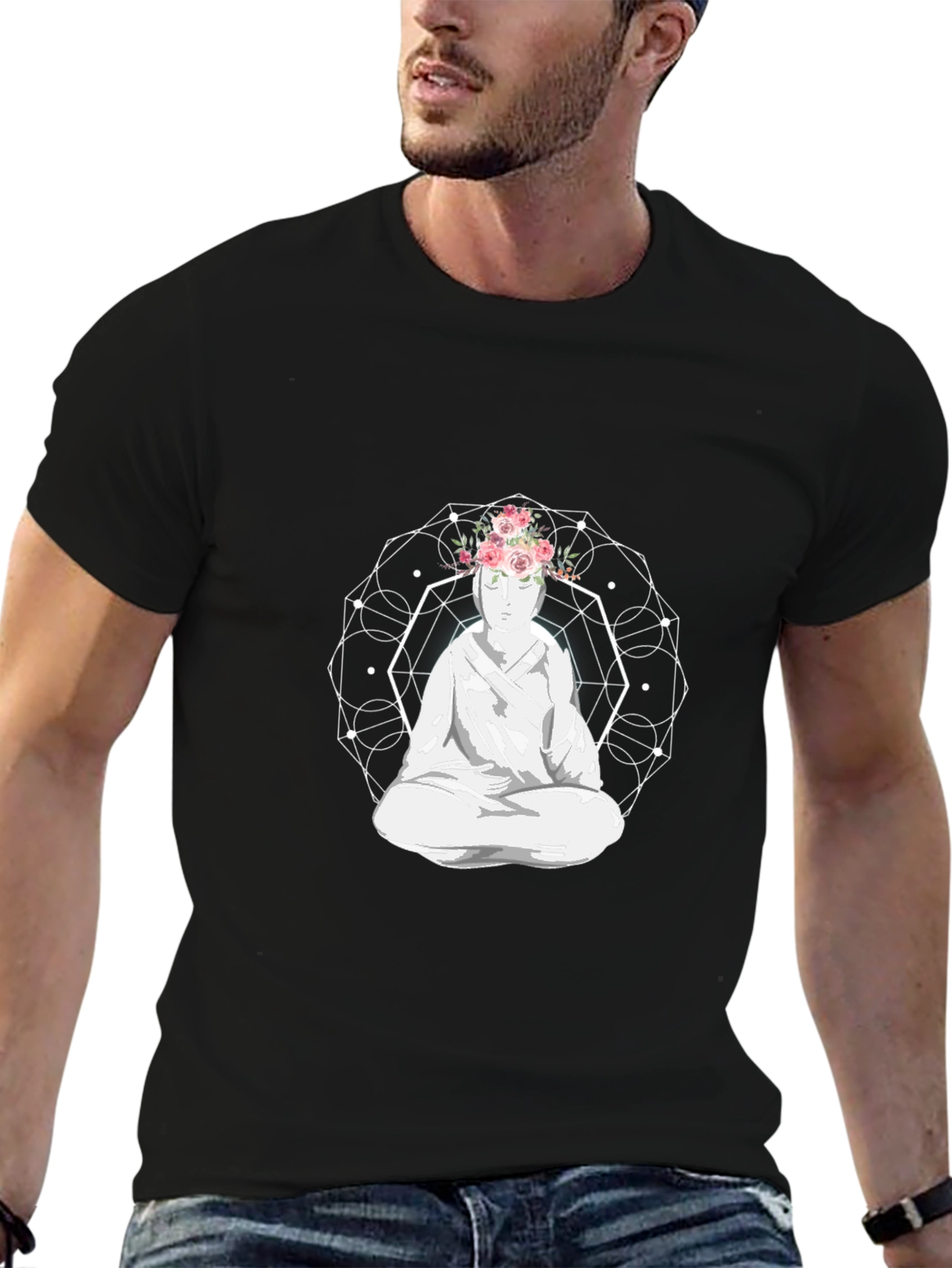 Meditative Floral Crown Graphic Tee
