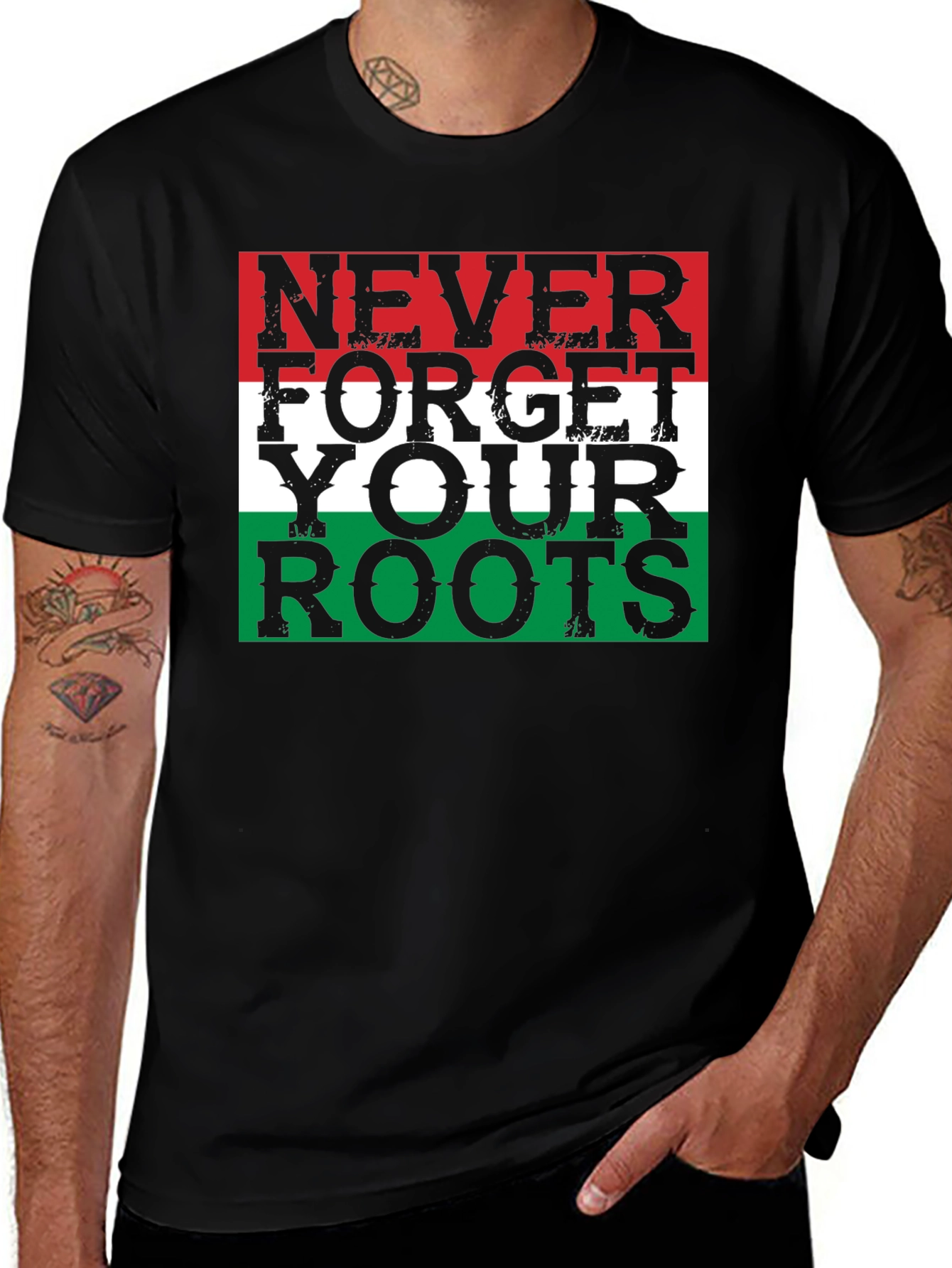 Never Forget Your Roots T-Shirt - Patriotic Design
