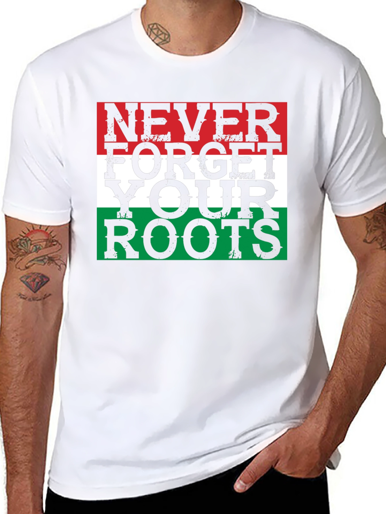 Never Forget Your Roots T-Shirt - Patriotic Design