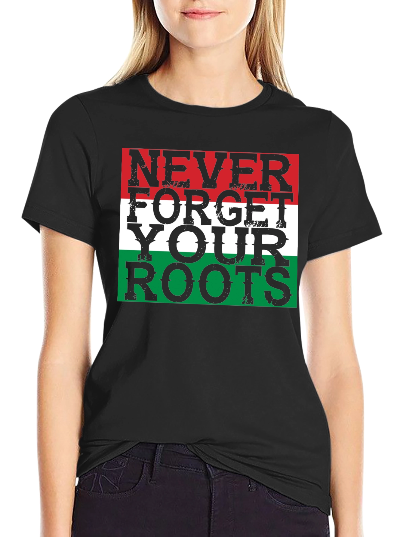 Never Forget Your Roots T-Shirt - Patriotic Design