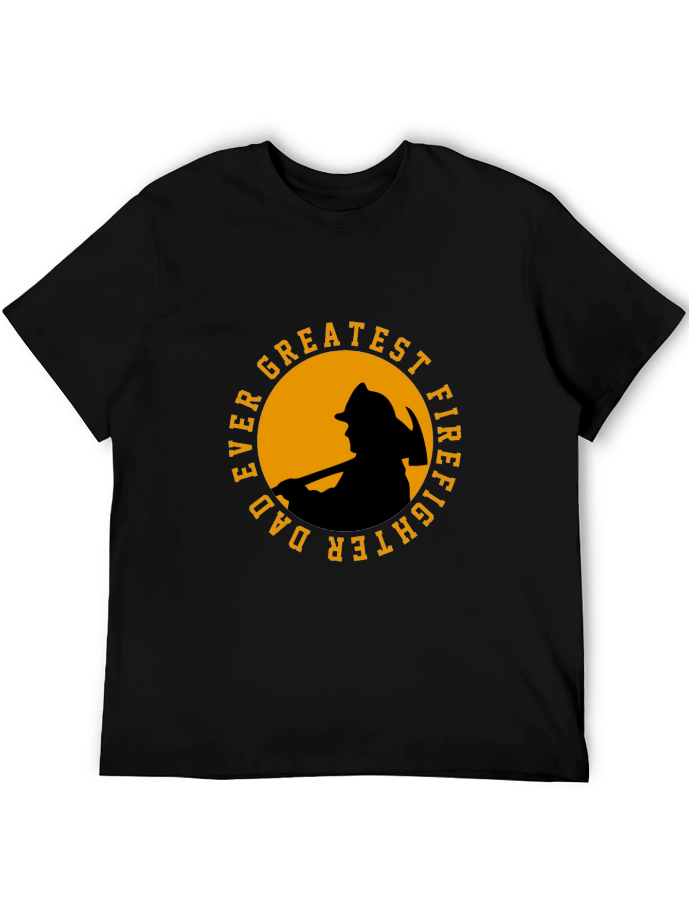 Greatest Dad Firefighter T-Shirt - Black Cotton Tee