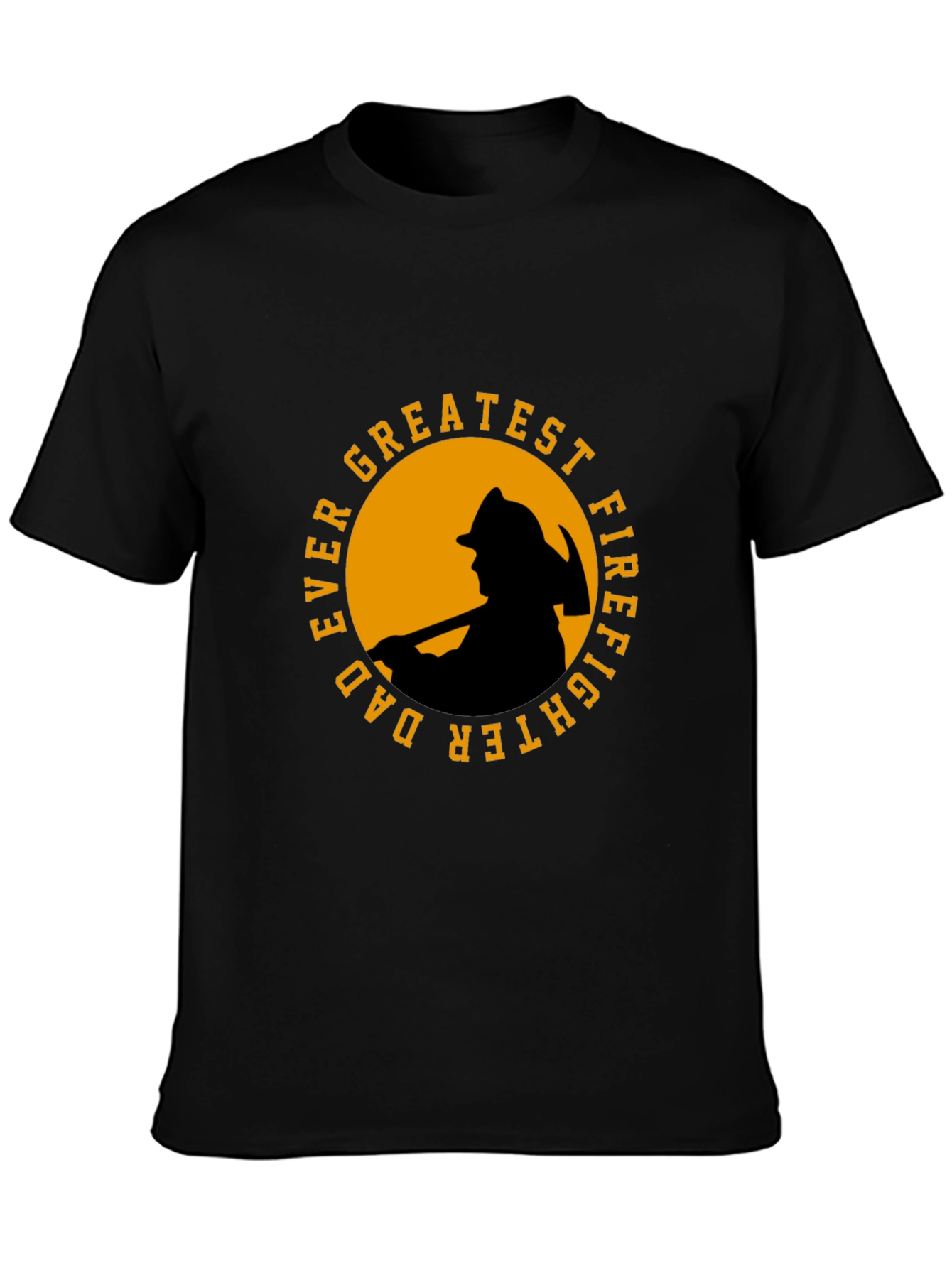 Greatest Dad Firefighter T-Shirt - Black Cotton Tee