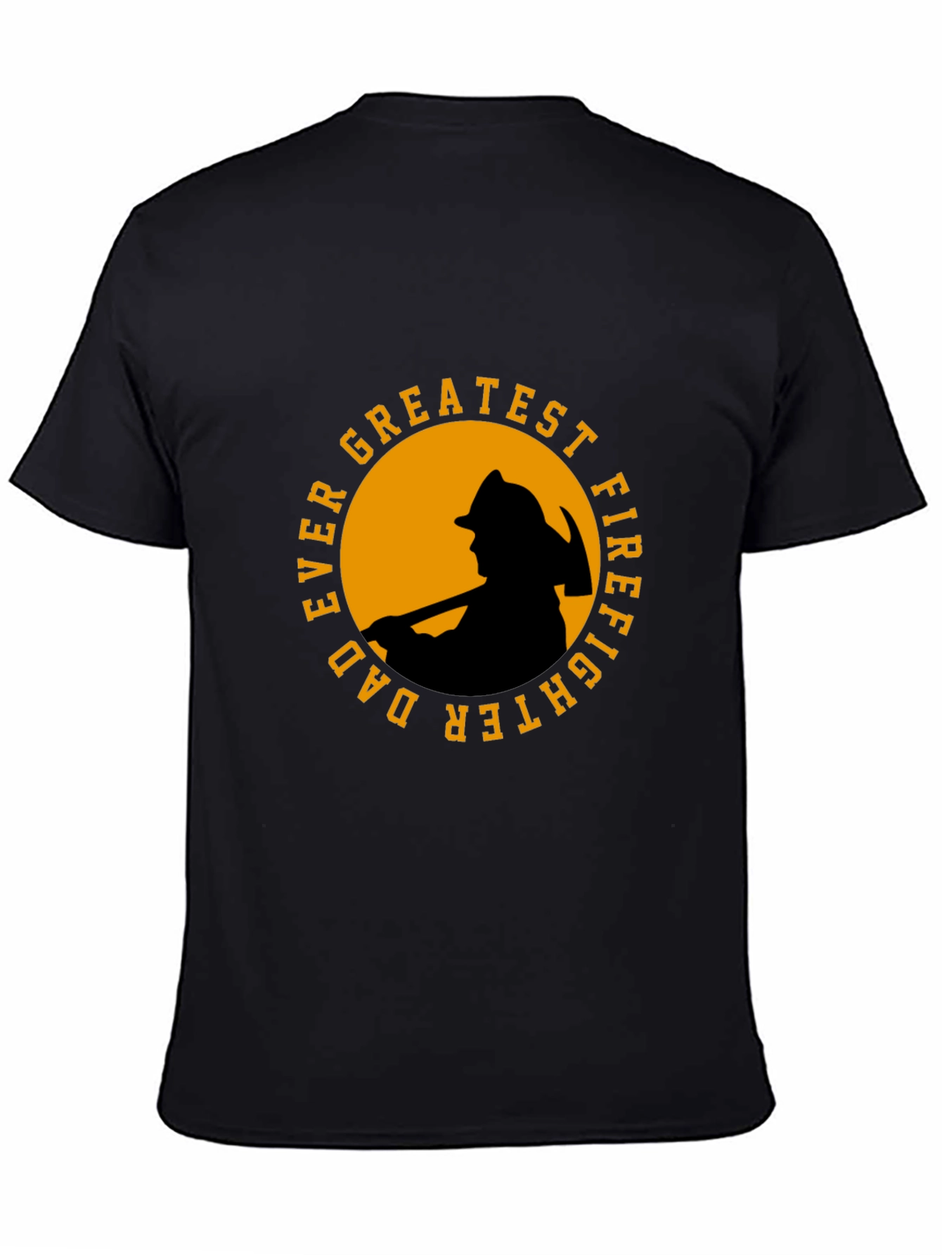 Greatest Dad Firefighter T-Shirt - Black Cotton Tee