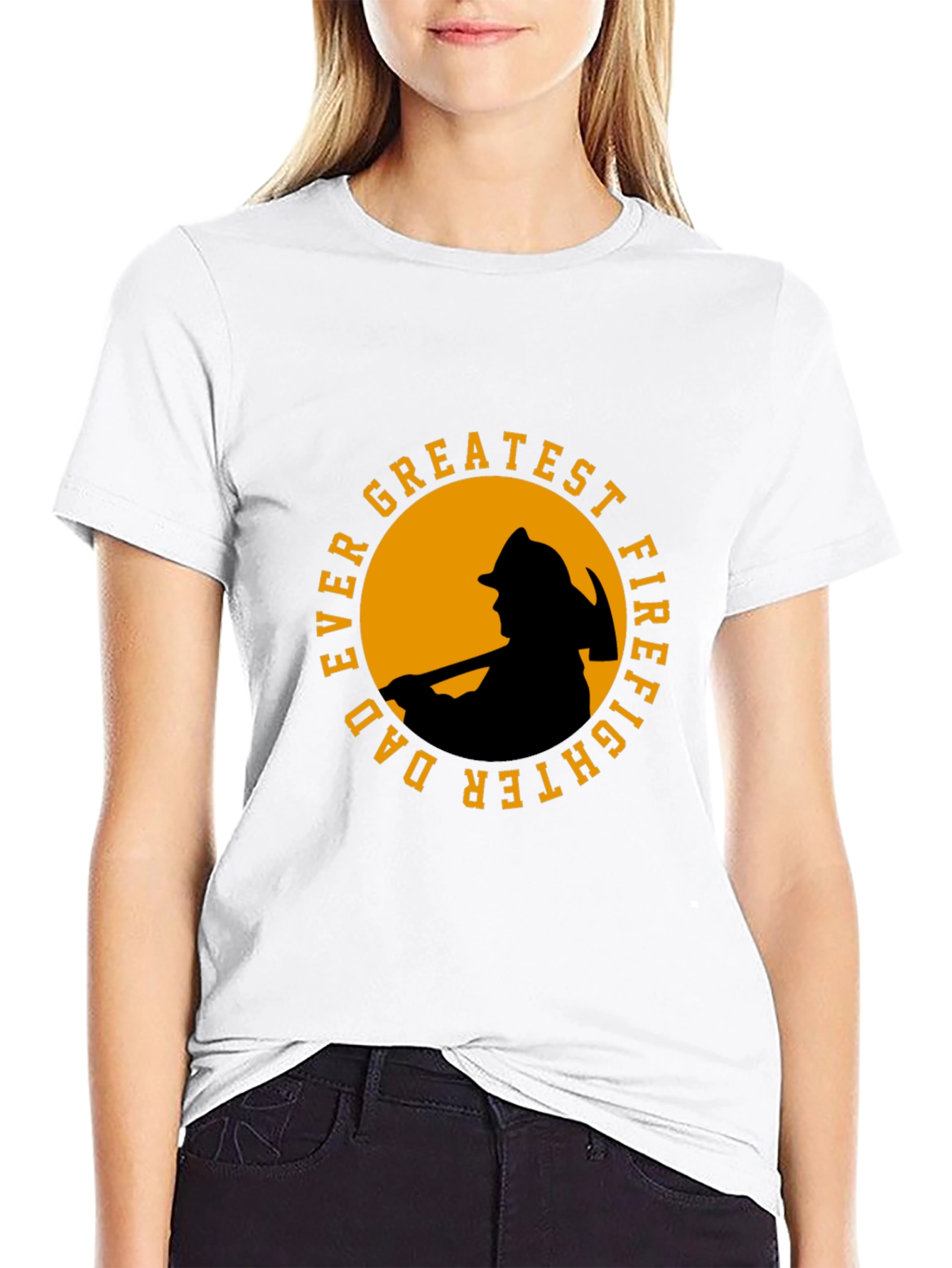 Greatest Dad Firefighter T-Shirt - Black Cotton Tee
