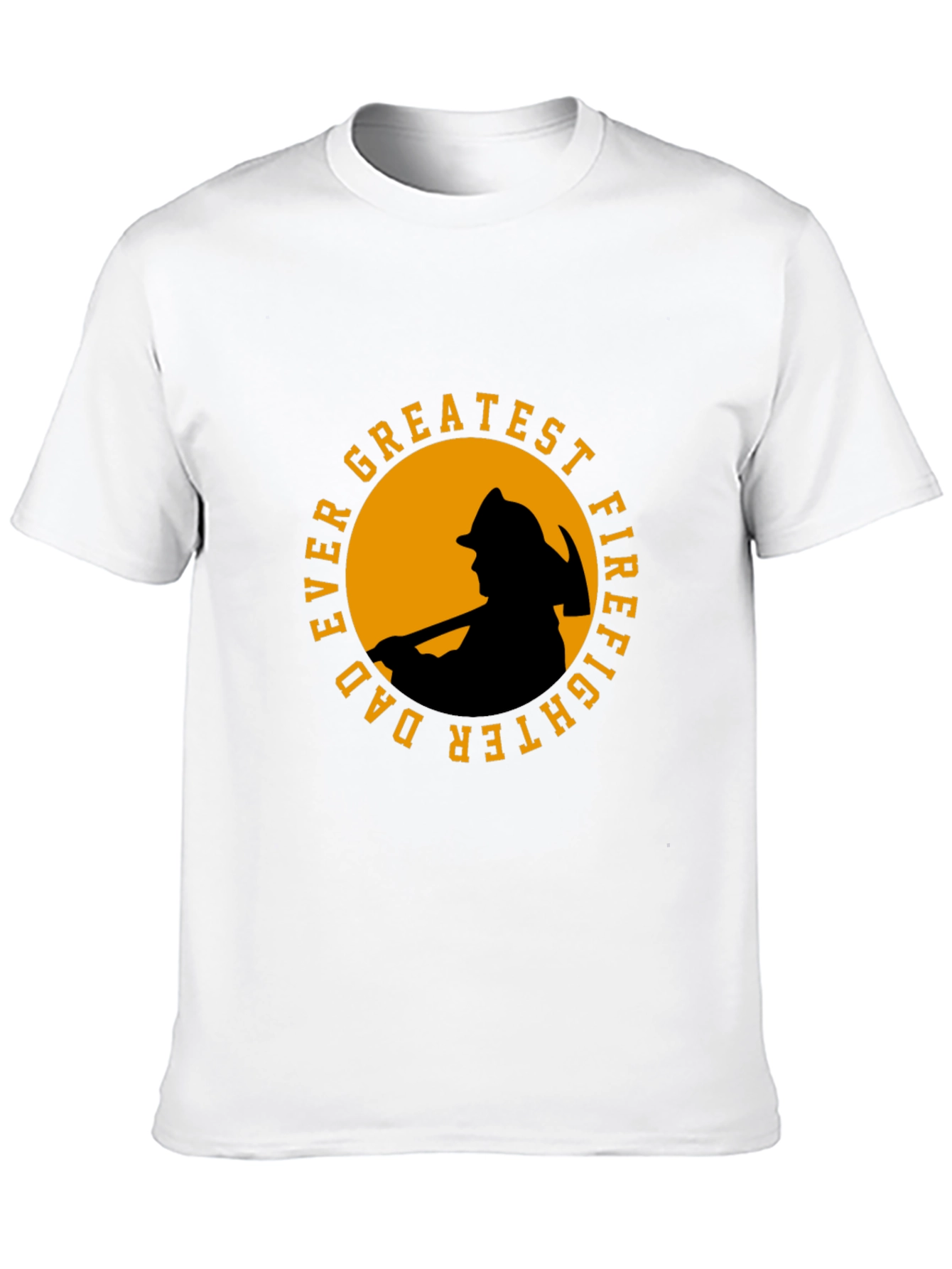 Greatest Dad Firefighter T-Shirt - Black Cotton Tee
