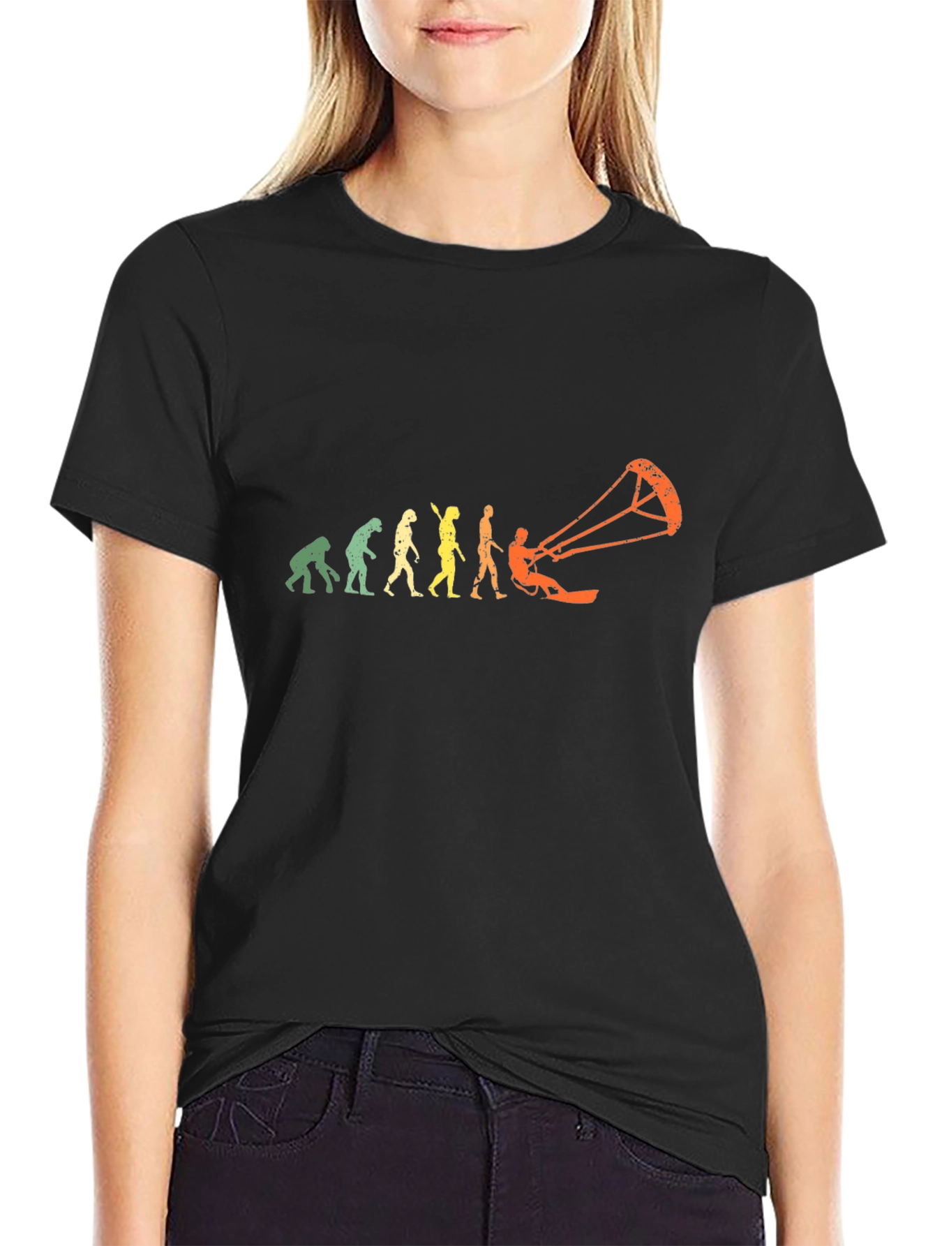 Evolution of Kiteboarding Black T-Shirt