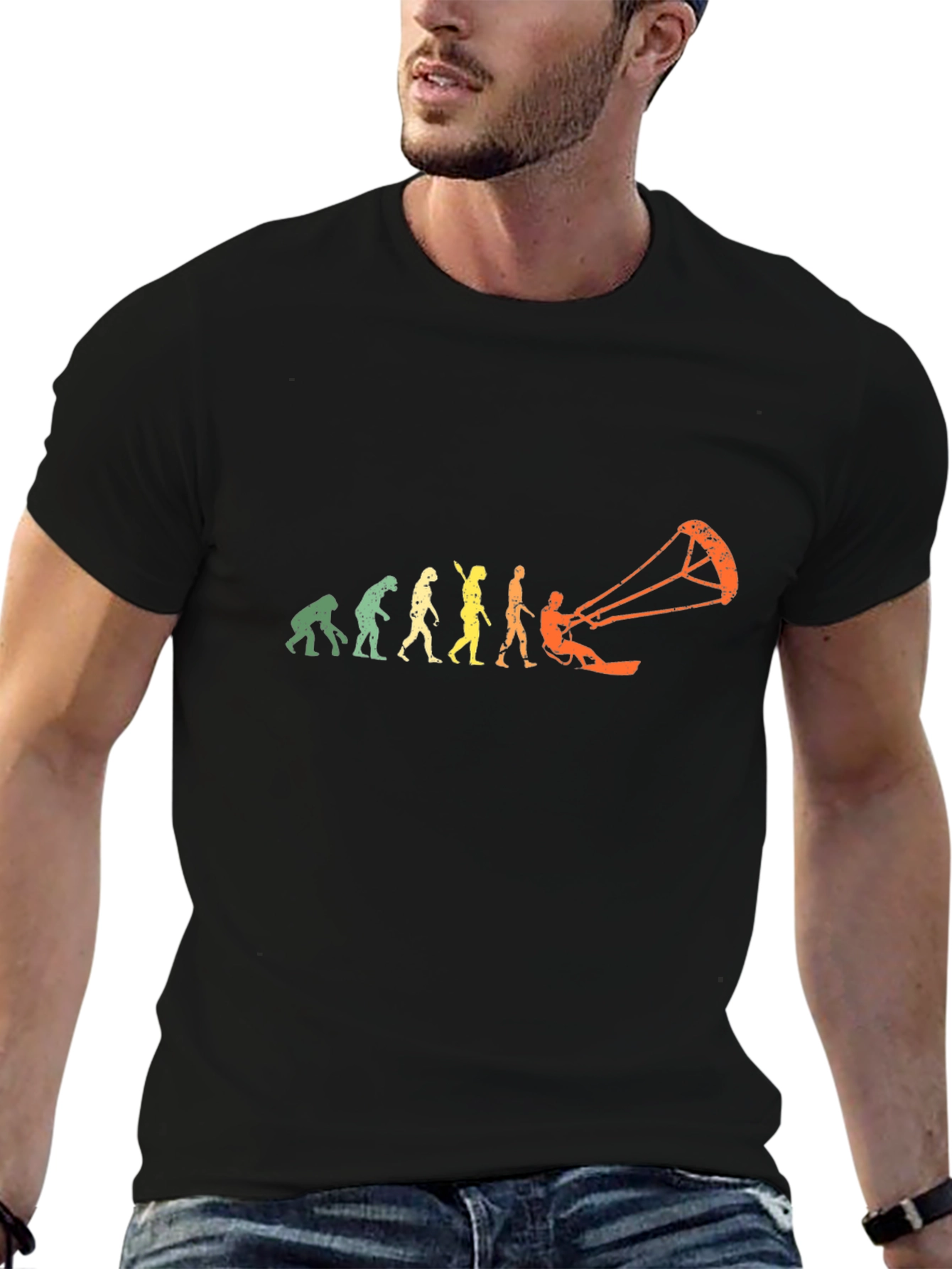 Evolution of Kiteboarding Black T-Shirt