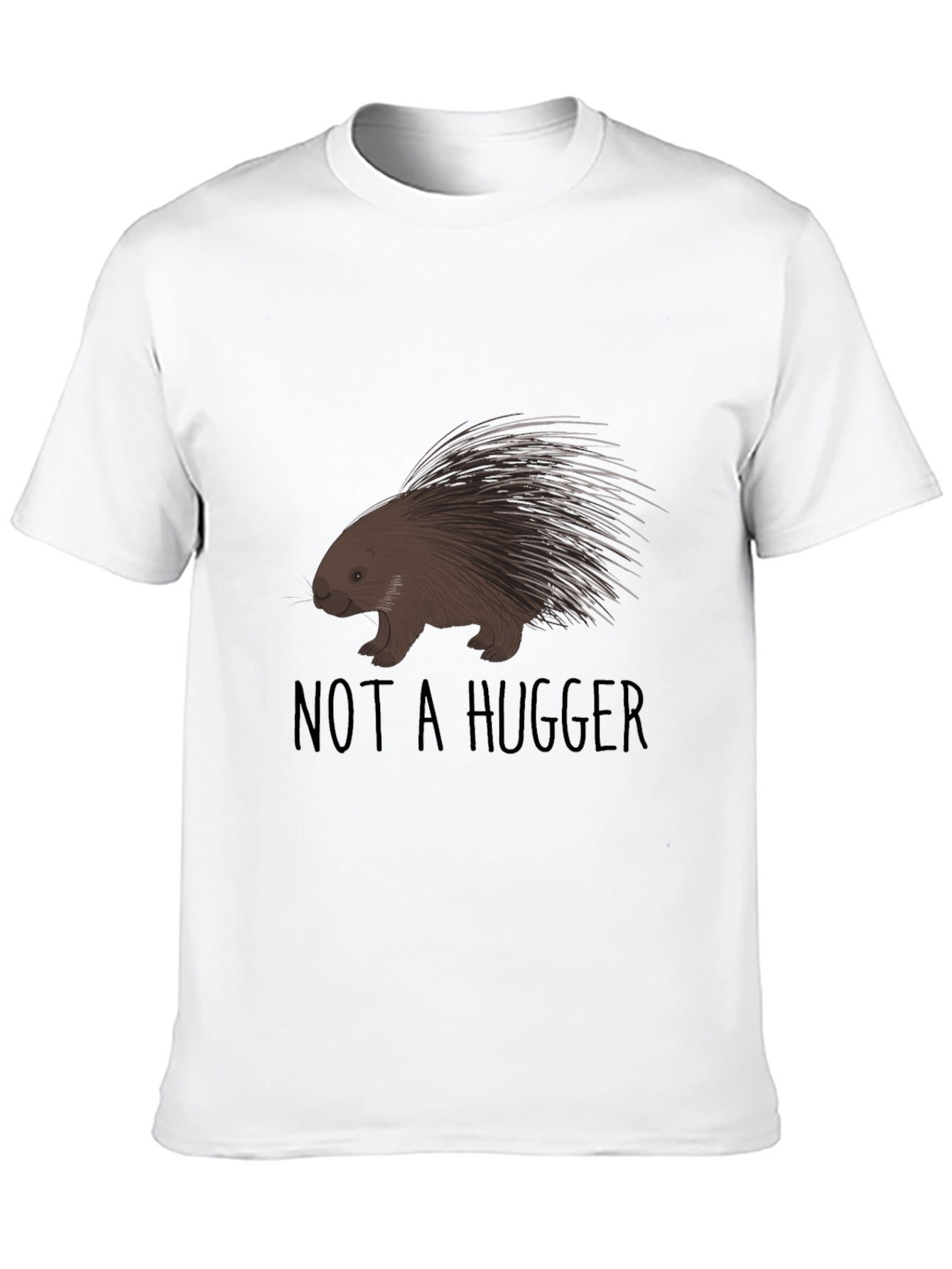 Not A Hugger Porcupine Graphic Tee - Black