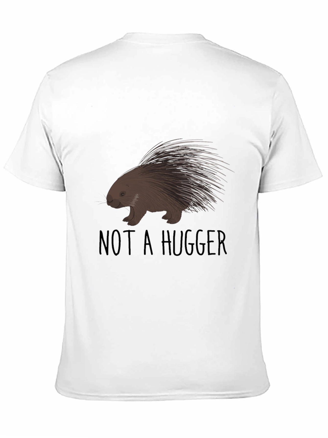 Not A Hugger Porcupine Graphic Tee - Black