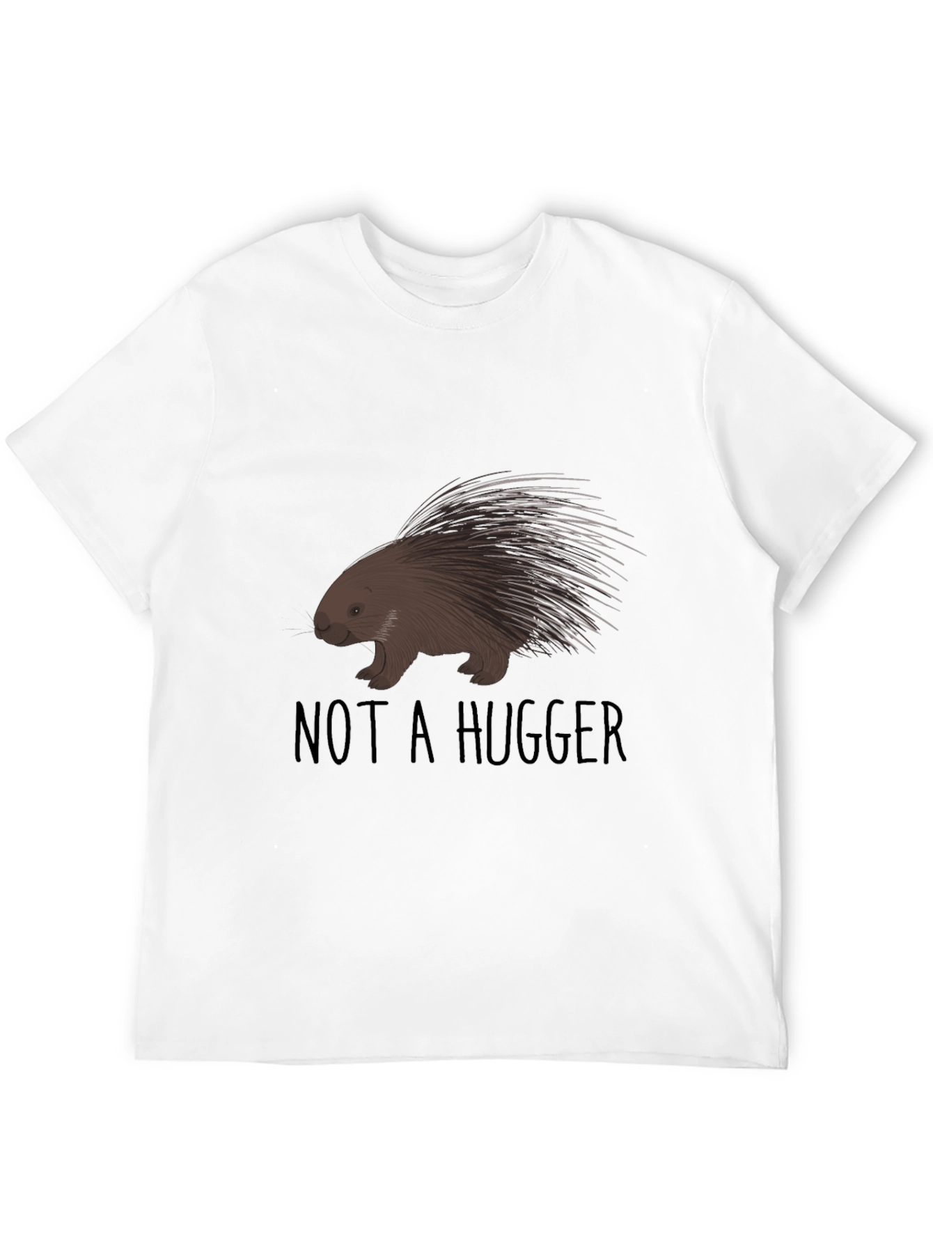 Not A Hugger Porcupine Graphic Tee - Black
