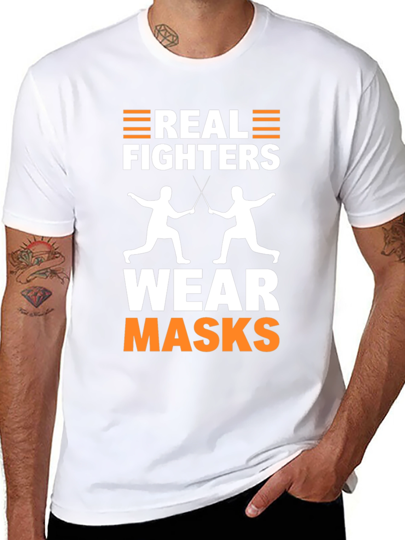 Real Fighters Wear Masks T-Shirt Fencing Graphic Tee