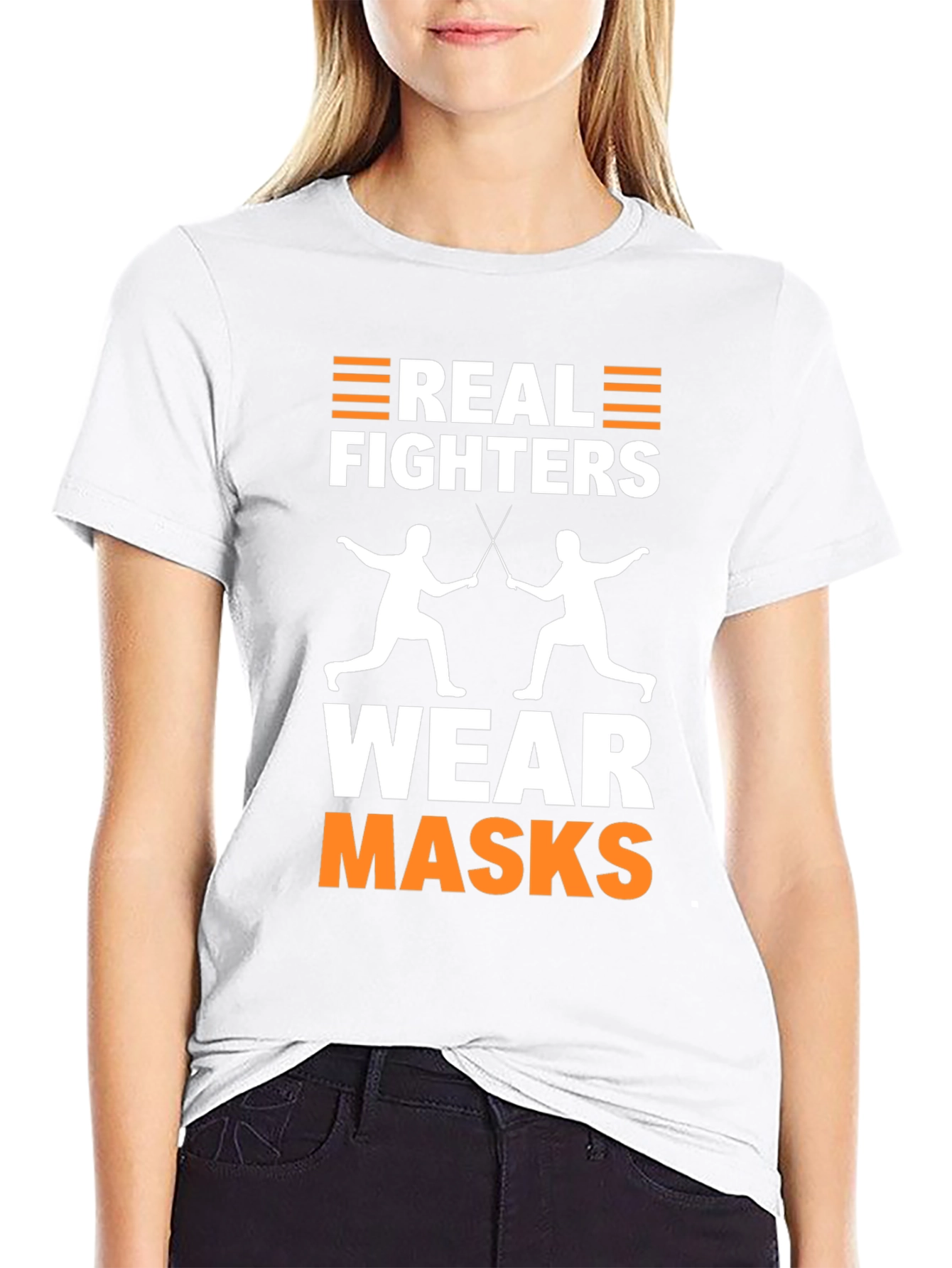Real Fighters Wear Masks T-Shirt Fencing Graphic Tee