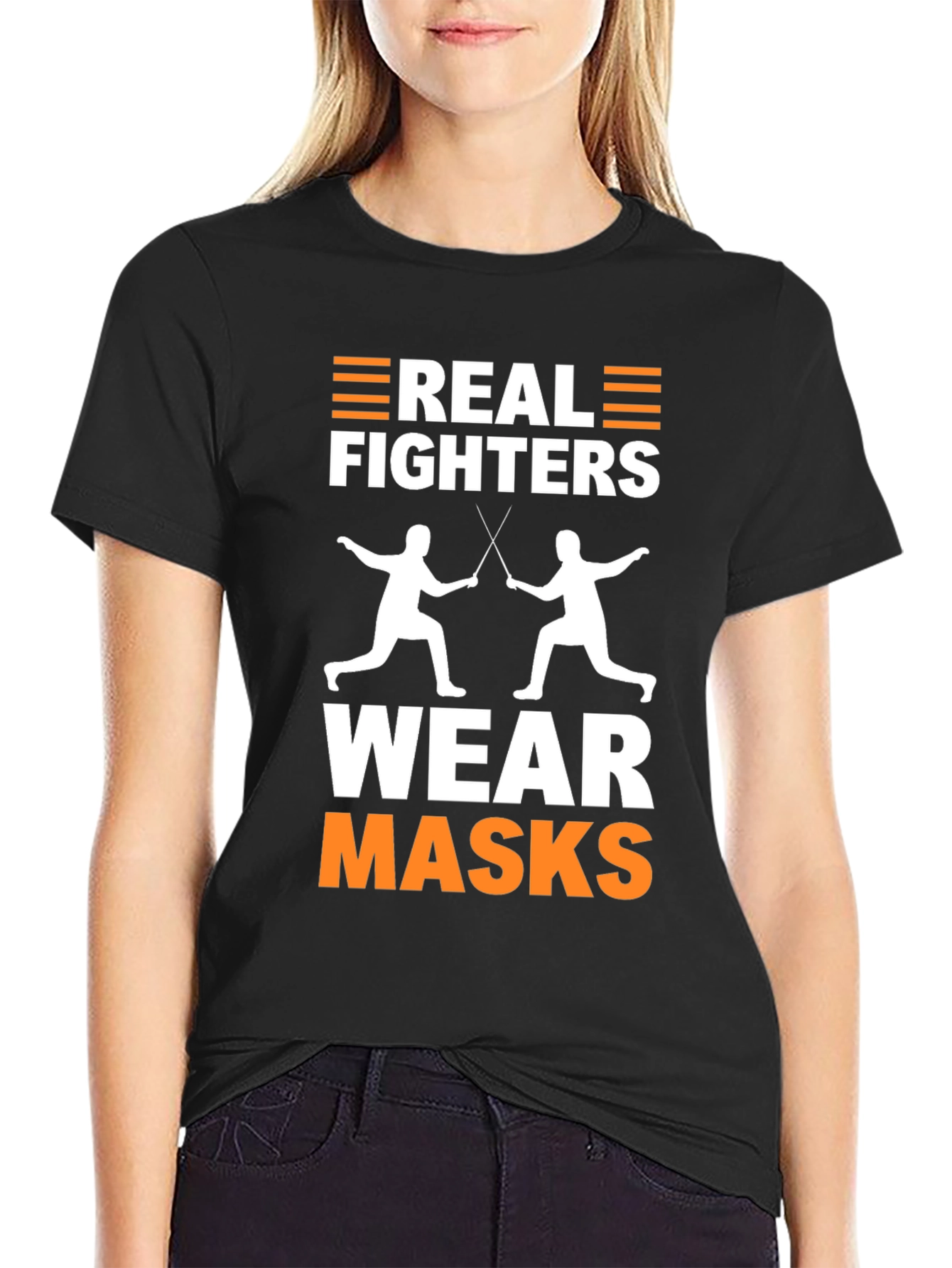 Real Fighters Wear Masks T-Shirt Fencing Graphic Tee