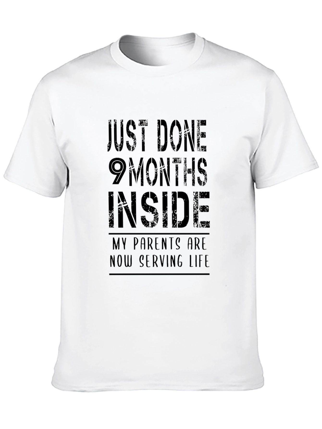 9 Months Inside Black Graphic Tee