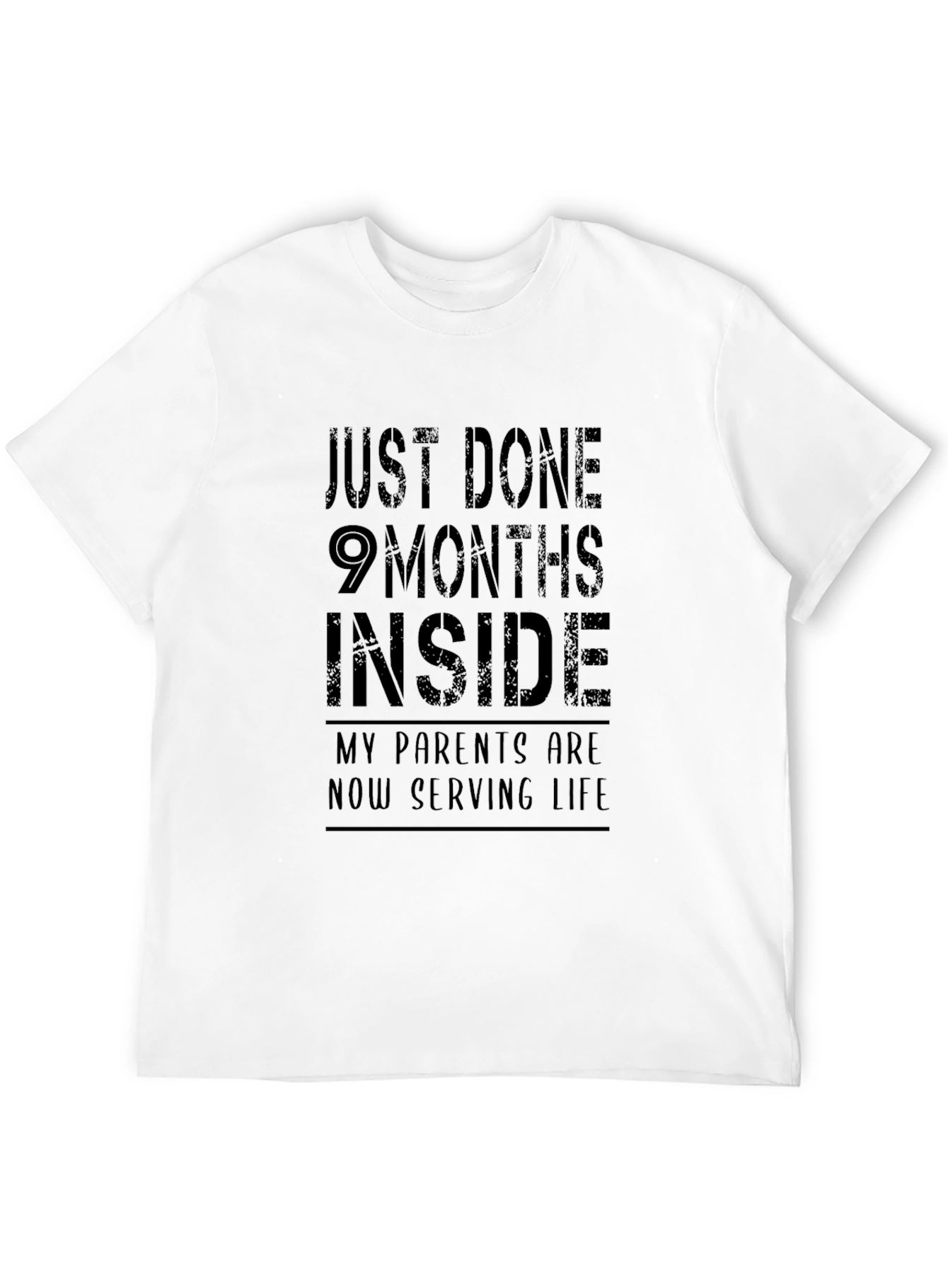 9 Months Inside Black Graphic Tee