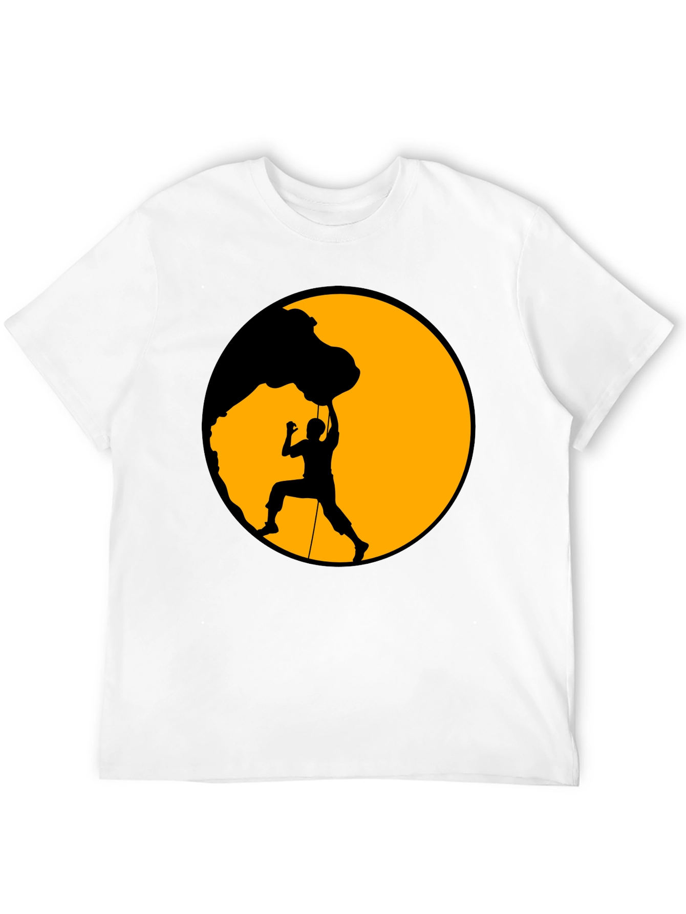 Climber Silhouette Graphic Tee - Black Cotton Blend