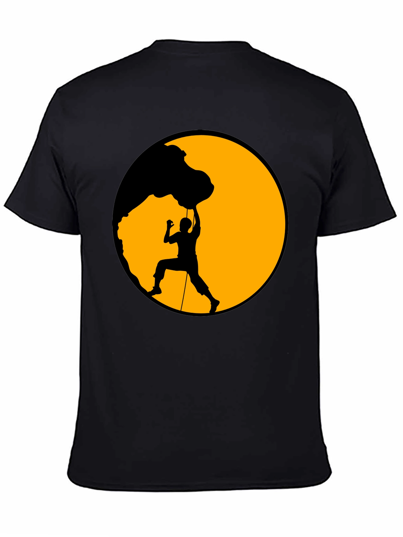 Climber Silhouette Graphic Tee - Black Cotton Blend