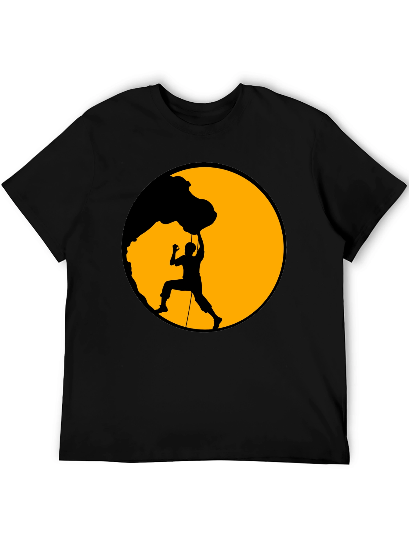 Climber Silhouette Graphic Tee - Black Cotton Blend
