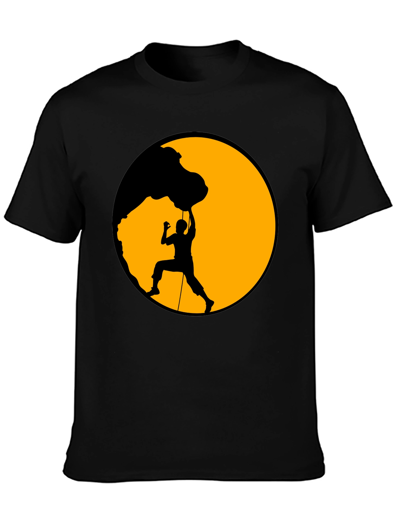 Climber Silhouette Graphic Tee - Black Cotton Blend