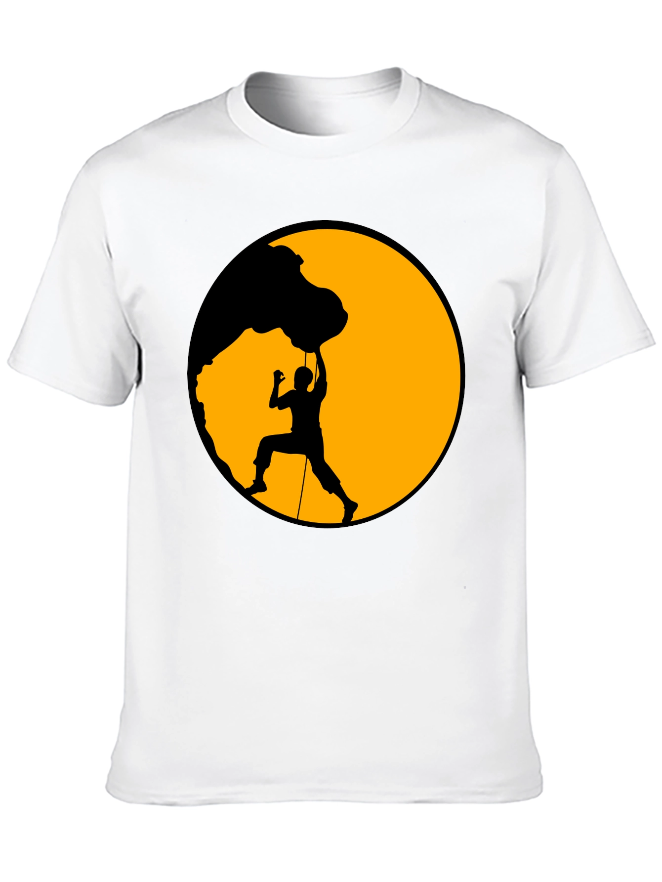 Climber Silhouette Graphic Tee - Black Cotton Blend