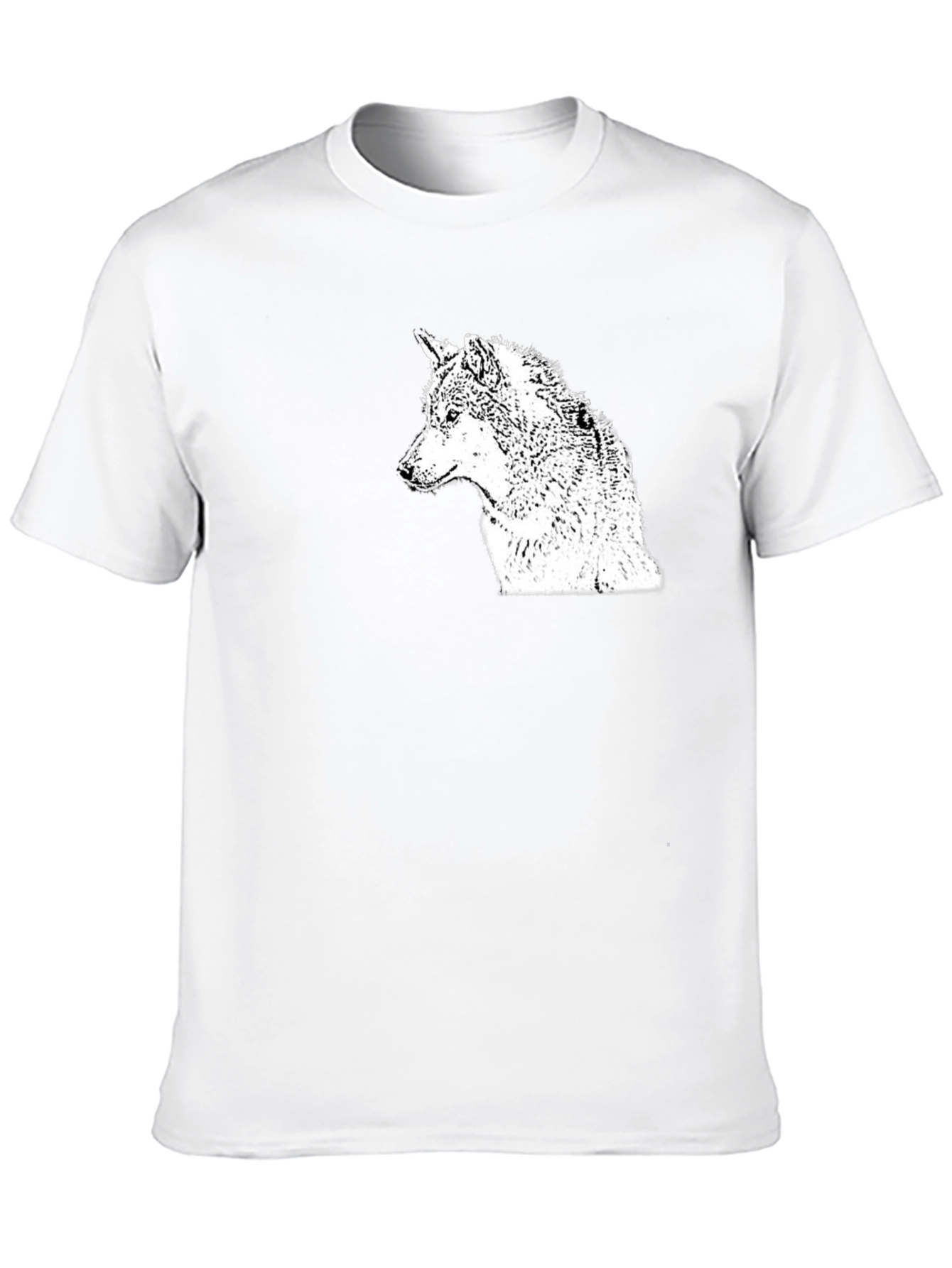 Black Wolf Graphic Tee - Mens Casual T-Shirt