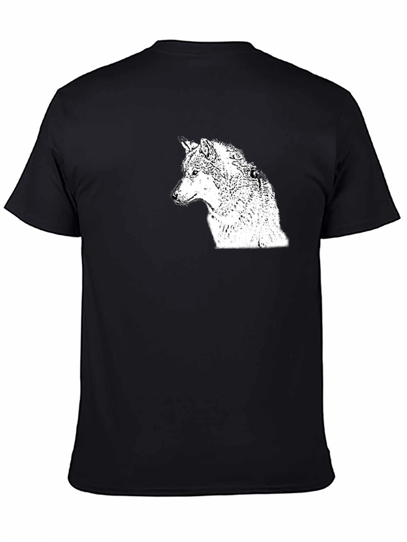 Black Wolf Graphic Tee - Mens Casual T-Shirt