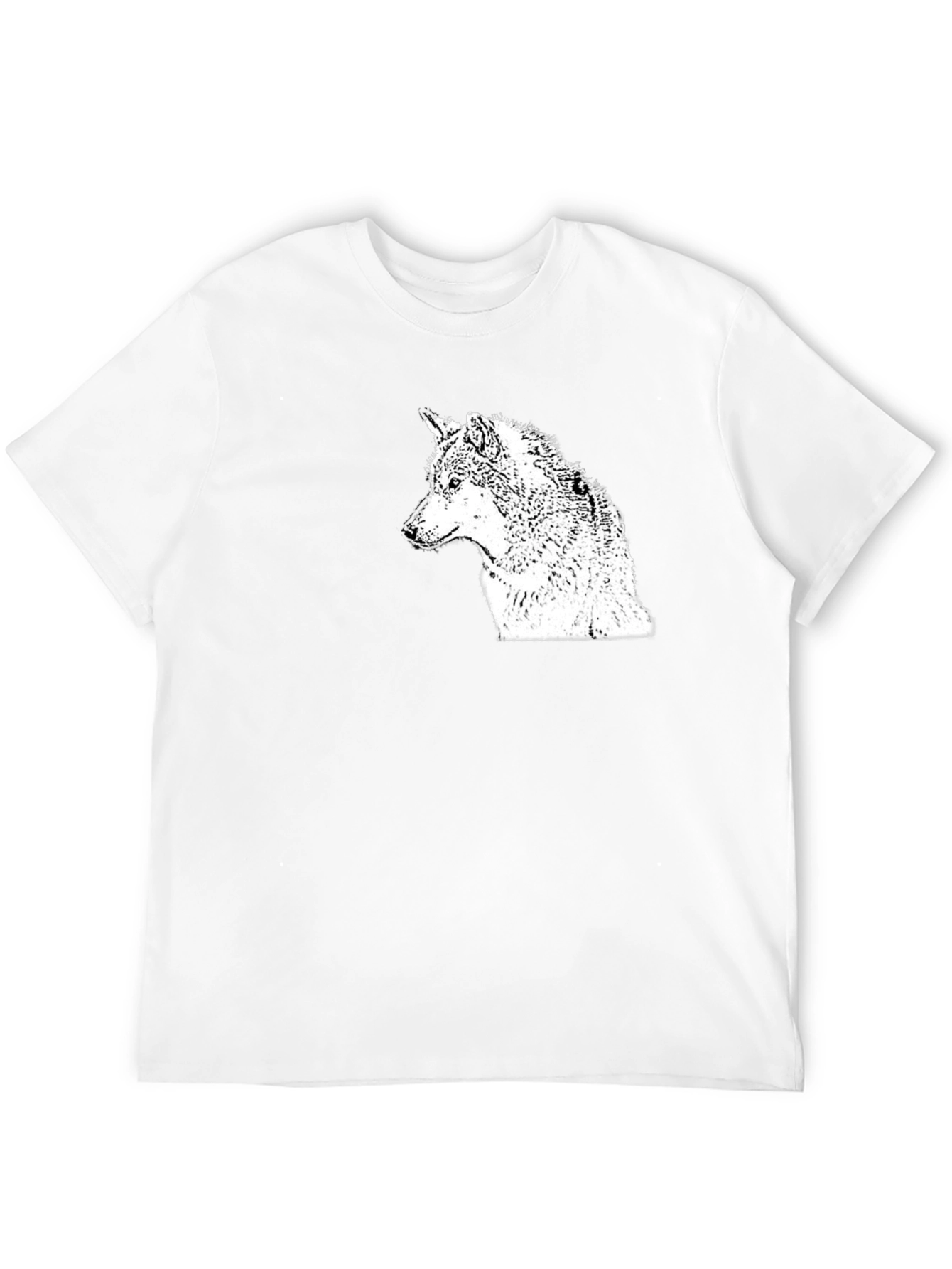Black Wolf Graphic Tee - Mens Casual T-Shirt